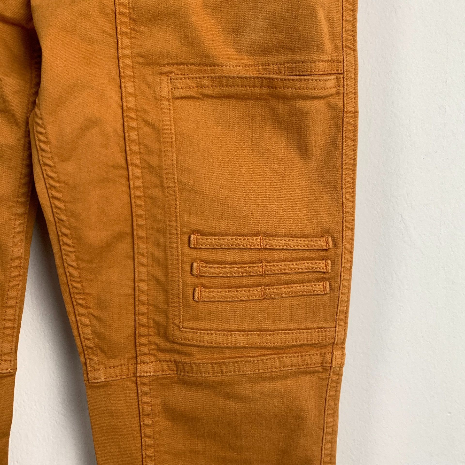 Rick Owens Drkshdw Rick Owens Orange Biker Pants Size US 27 - 2 Thumbnail
