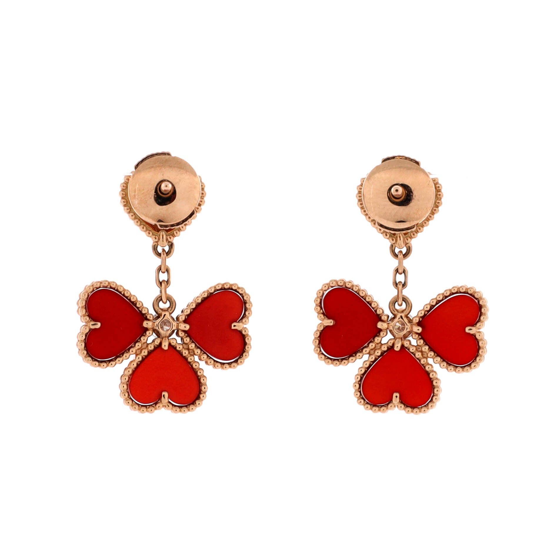 Van Cleef & Arpels Sweet Alhambra Effeuillage Heart Earrings Size ONE SIZE - 2 Thumbnail