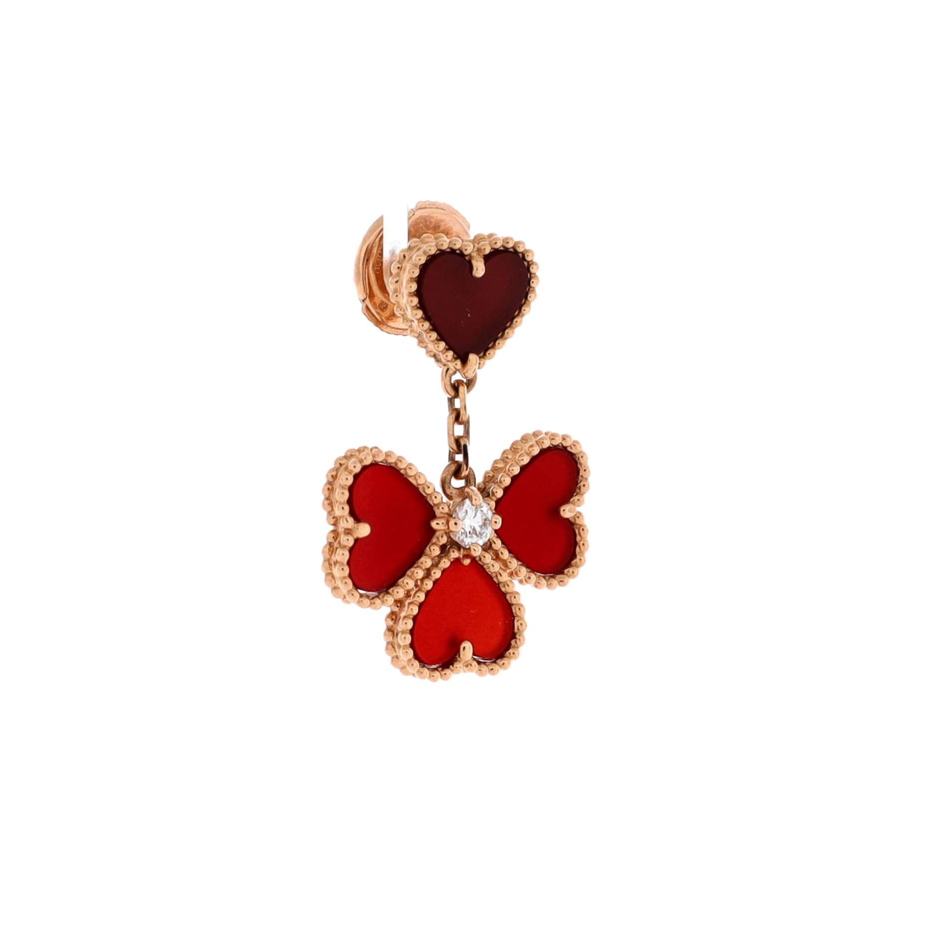 Van Cleef & Arpels Sweet Alhambra Effeuillage Heart Earrings Size ONE SIZE - 3 Thumbnail