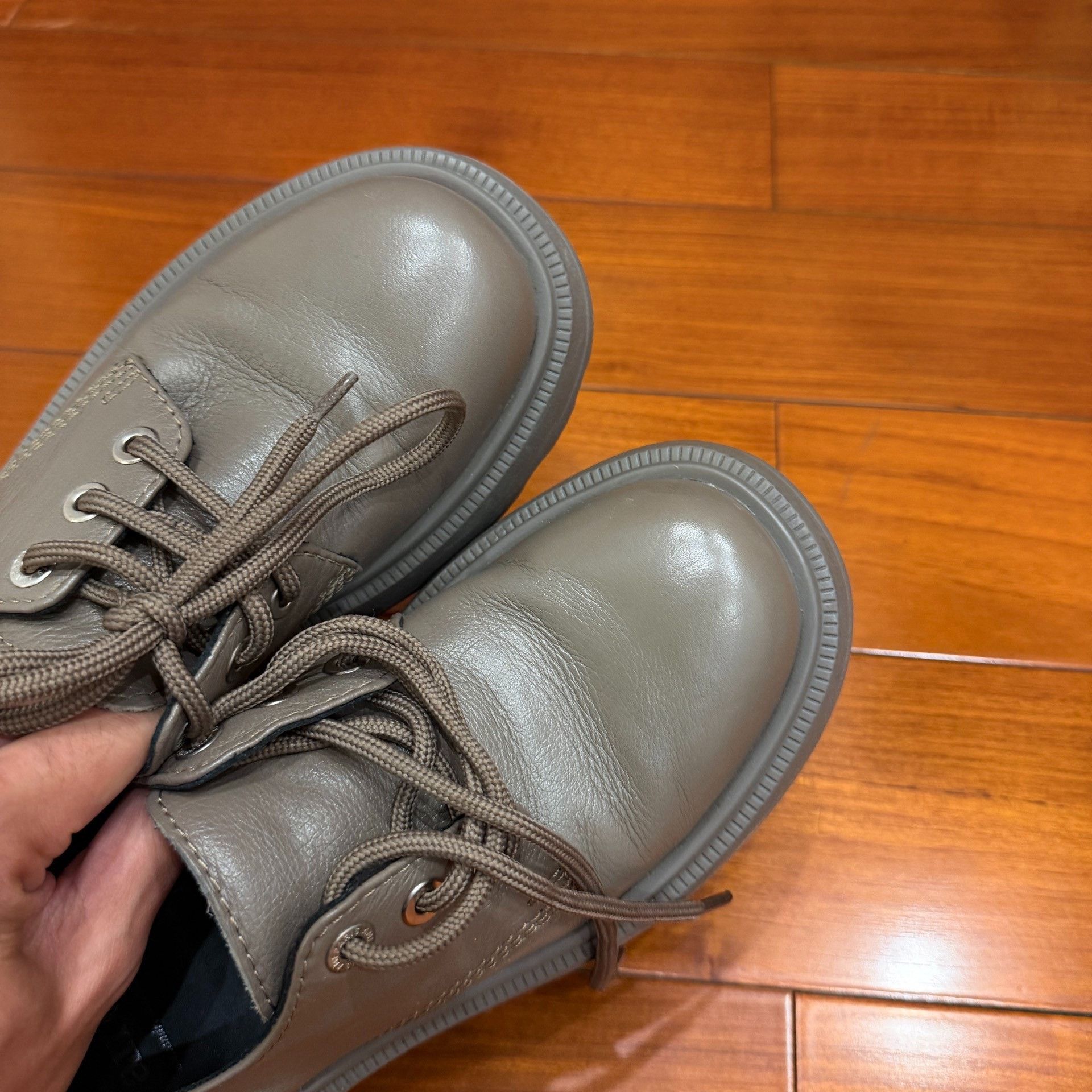 AMI AMI Leather Olive Green Platform Derby Shoes Size US 6 / EU 39 - 8 Thumbnail