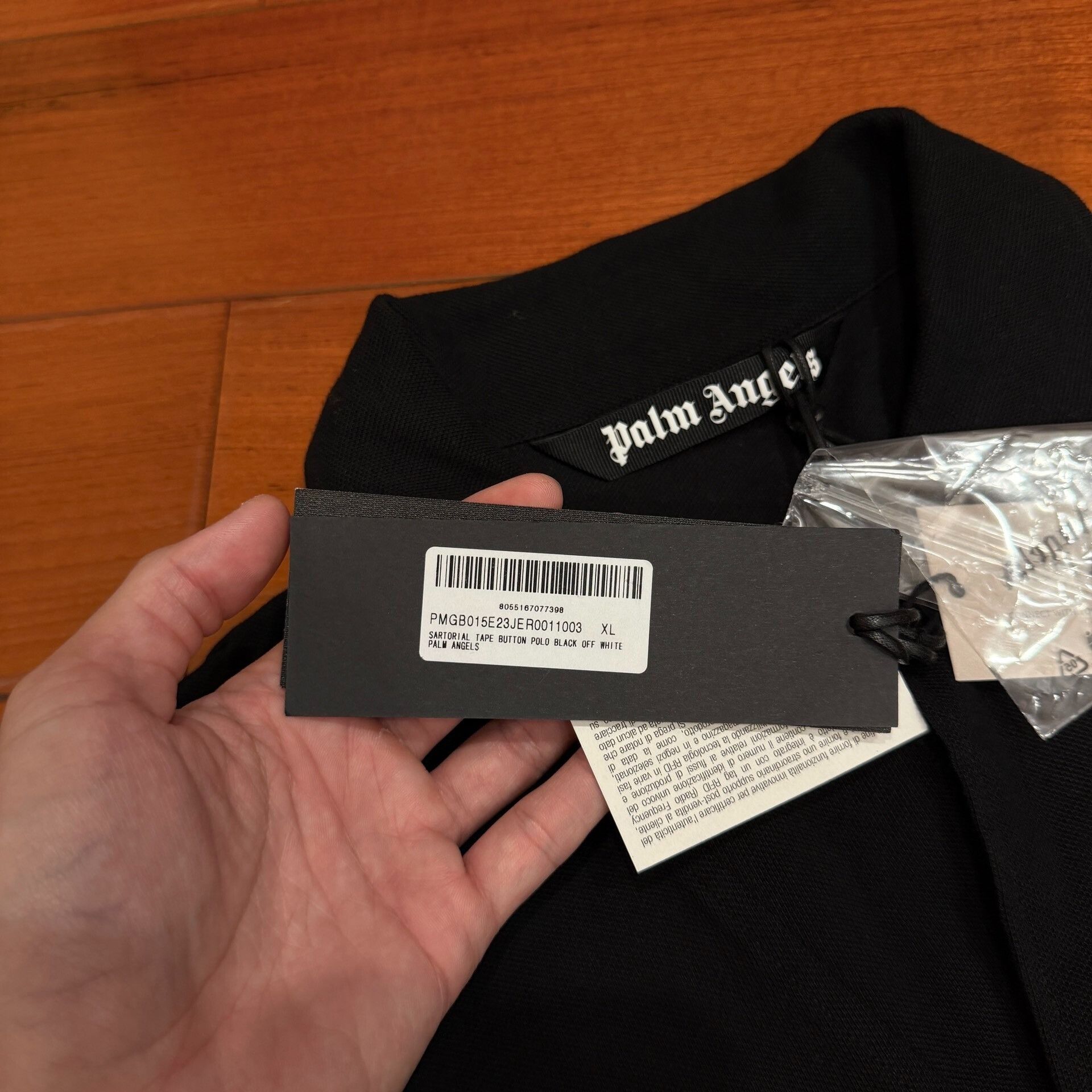 Palm Angels Palm Angels Black Oversized Short-Sleeve Polo Size US XL / EU 56 / 4 - 4 Thumbnail