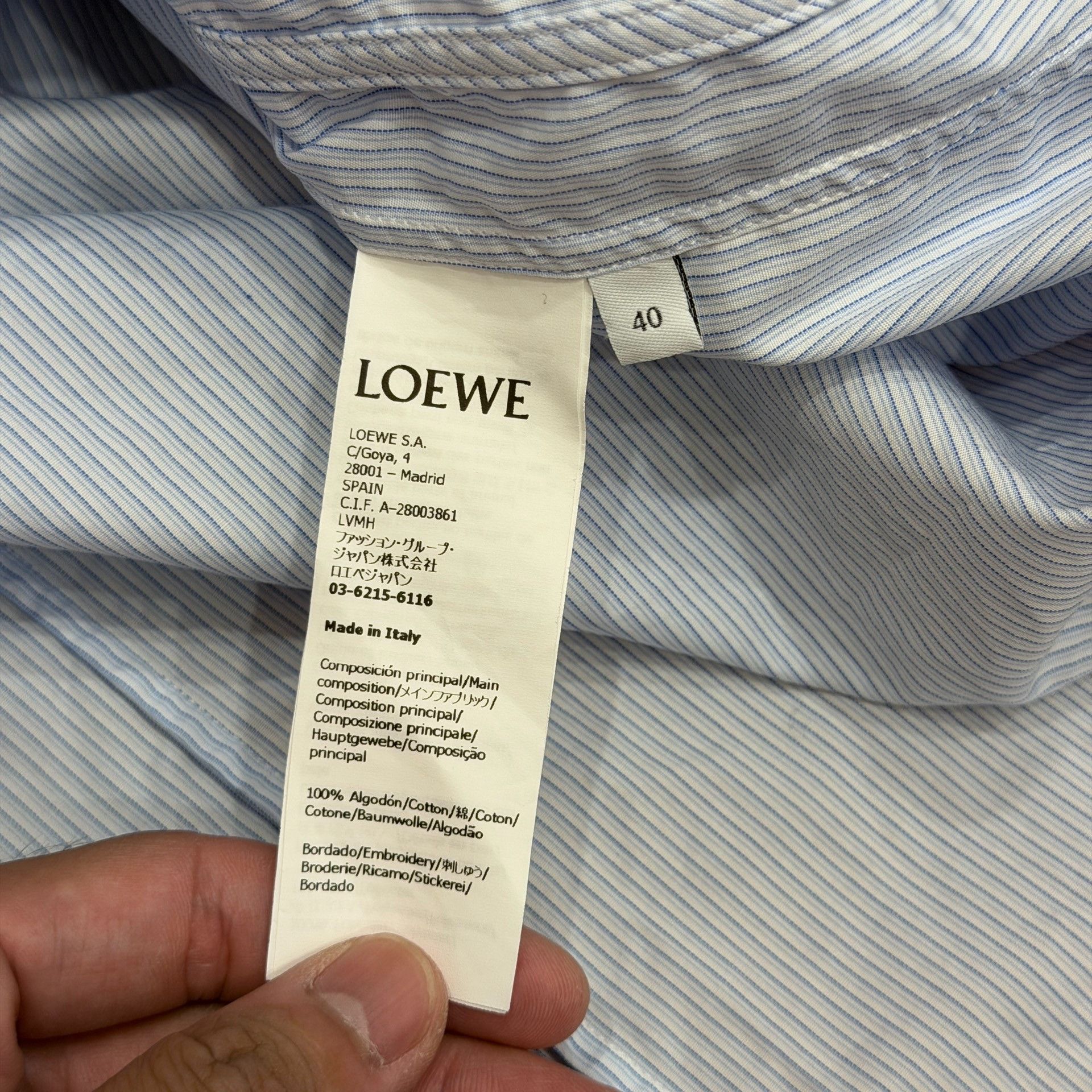 Loewe LOEWE Asymmetrical Blue White Stripe Shirt Size US XXS / EU 40 - 7 Thumbnail