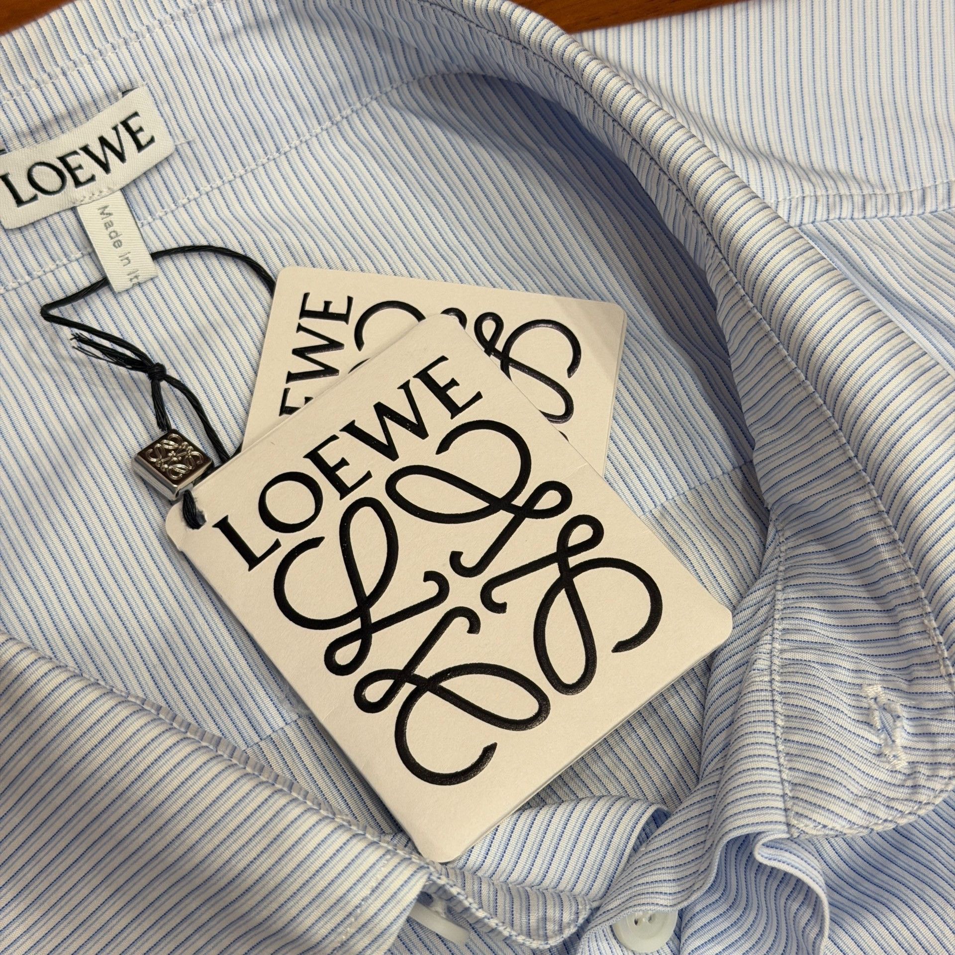 Loewe LOEWE Asymmetrical Blue White Stripe Shirt Size US XXS / EU 40 - 5 Thumbnail