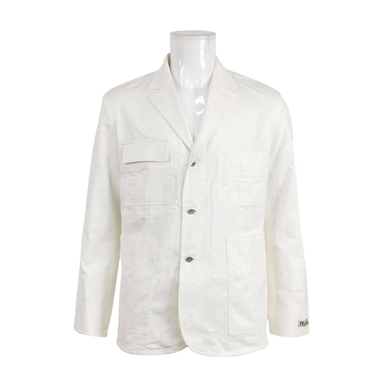 Dior Dior White XL Silk-Wool Blend Blazer Size US M / EU 48-50 / 2 - 2 Thumbnail