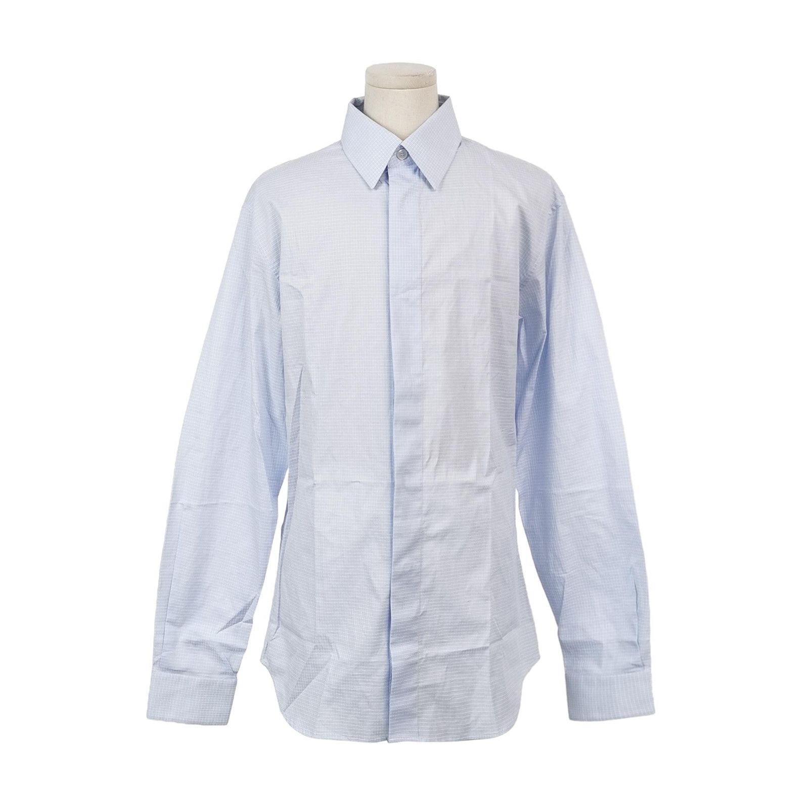 Dior L Size Blue Checkered Shirt