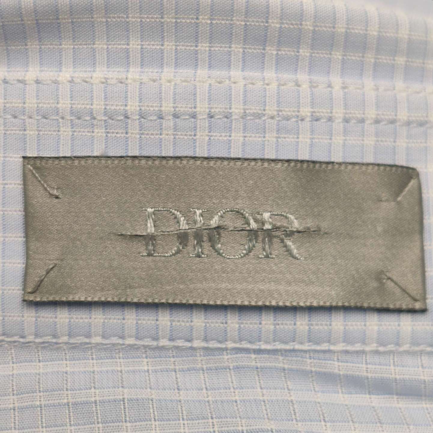 Dior L Size Blue Checkered Shirt