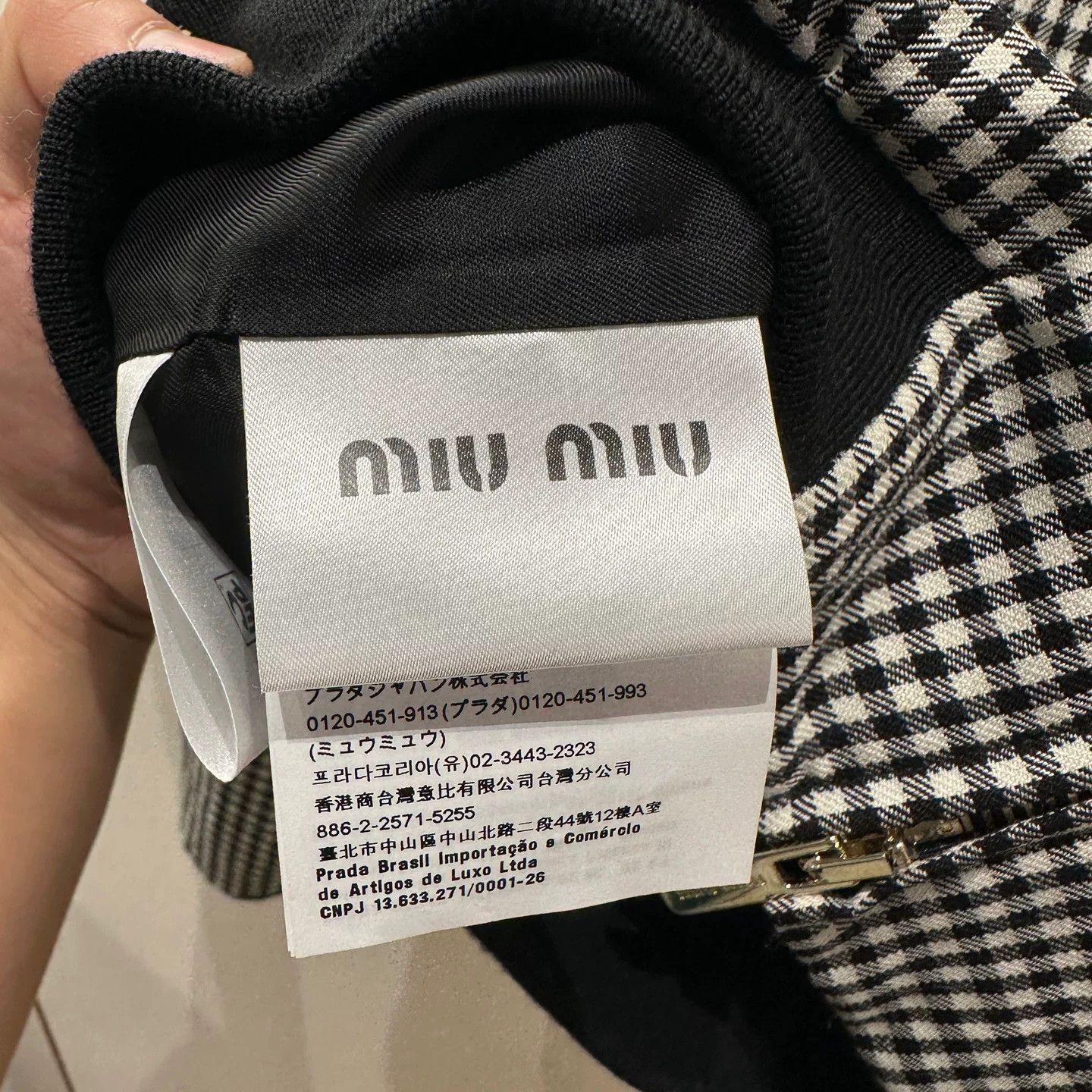 Miu Miu MiuMiu Checkered Logo Zipper Jacket Size XS / US 0-2 / IT 36-38 - 4 Thumbnail