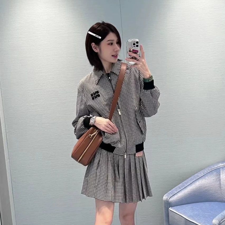 Miu Miu MiuMiu Checkered Logo Zipper Jacket Size XS / US 0-2 / IT 36-38 - 8 Thumbnail