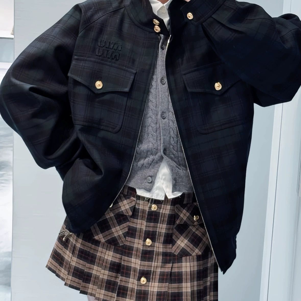 Miu Miu MiuMiu feb488 24FW Plaid Jacket Size XS / US 0-2 / IT 36-38 - 8 Thumbnail