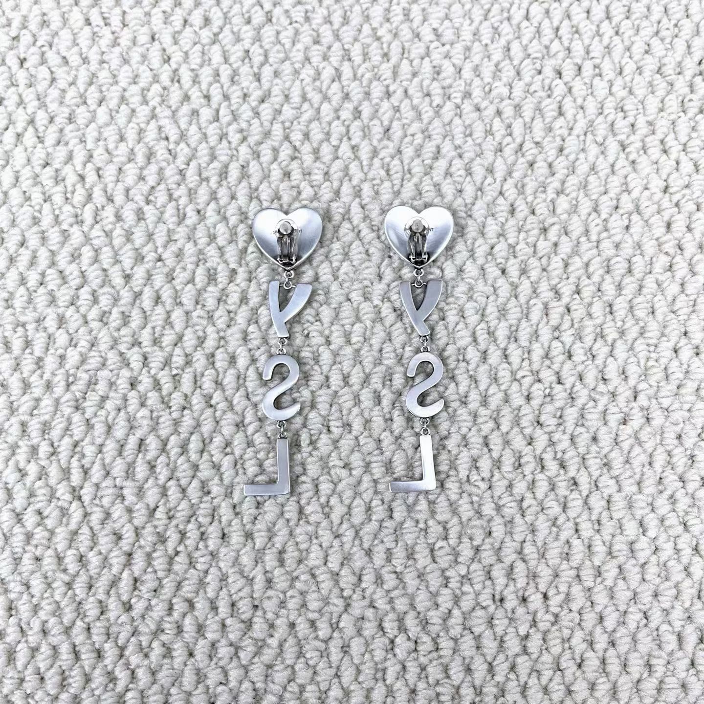 Saint Laurent Paris Saint Laurent Heart YSL Clip-On Earrings Size ONE SIZE - 2 Thumbnail