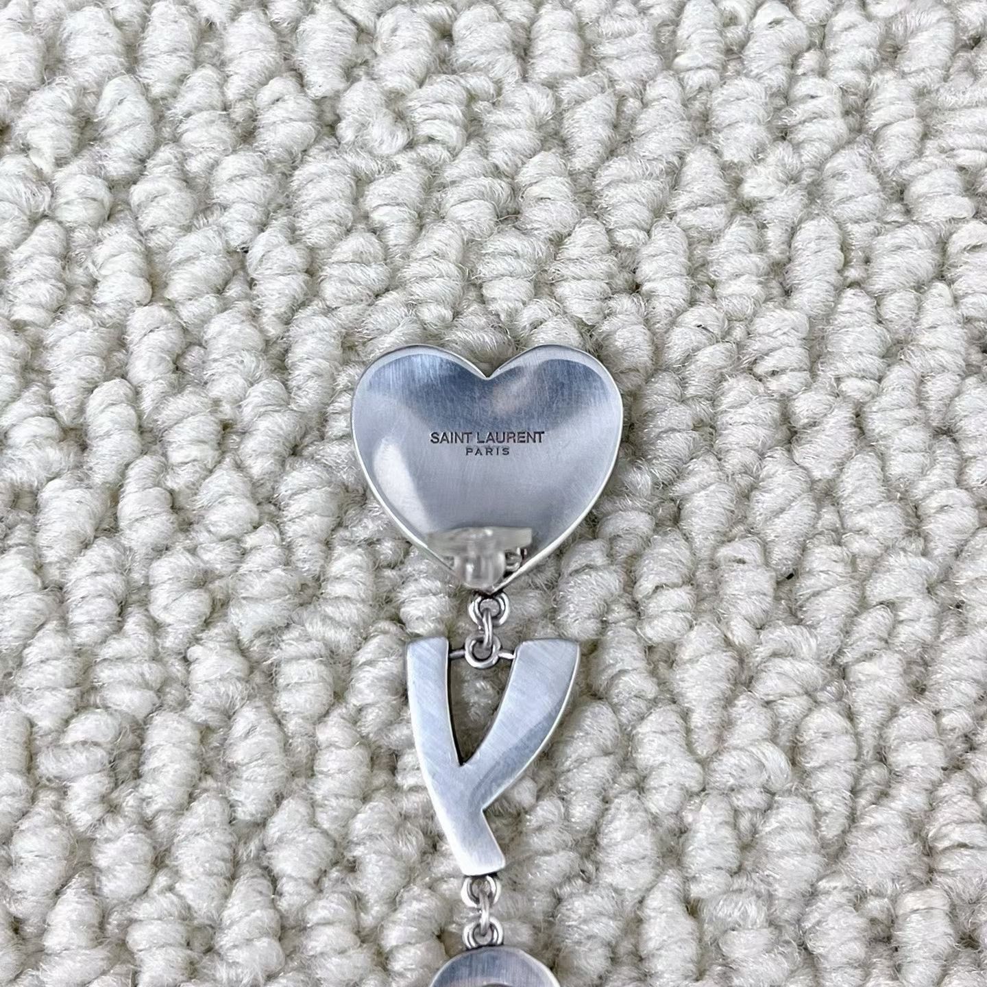 Saint Laurent Paris Saint Laurent Heart YSL Clip-On Earrings Size ONE SIZE - 4 Thumbnail