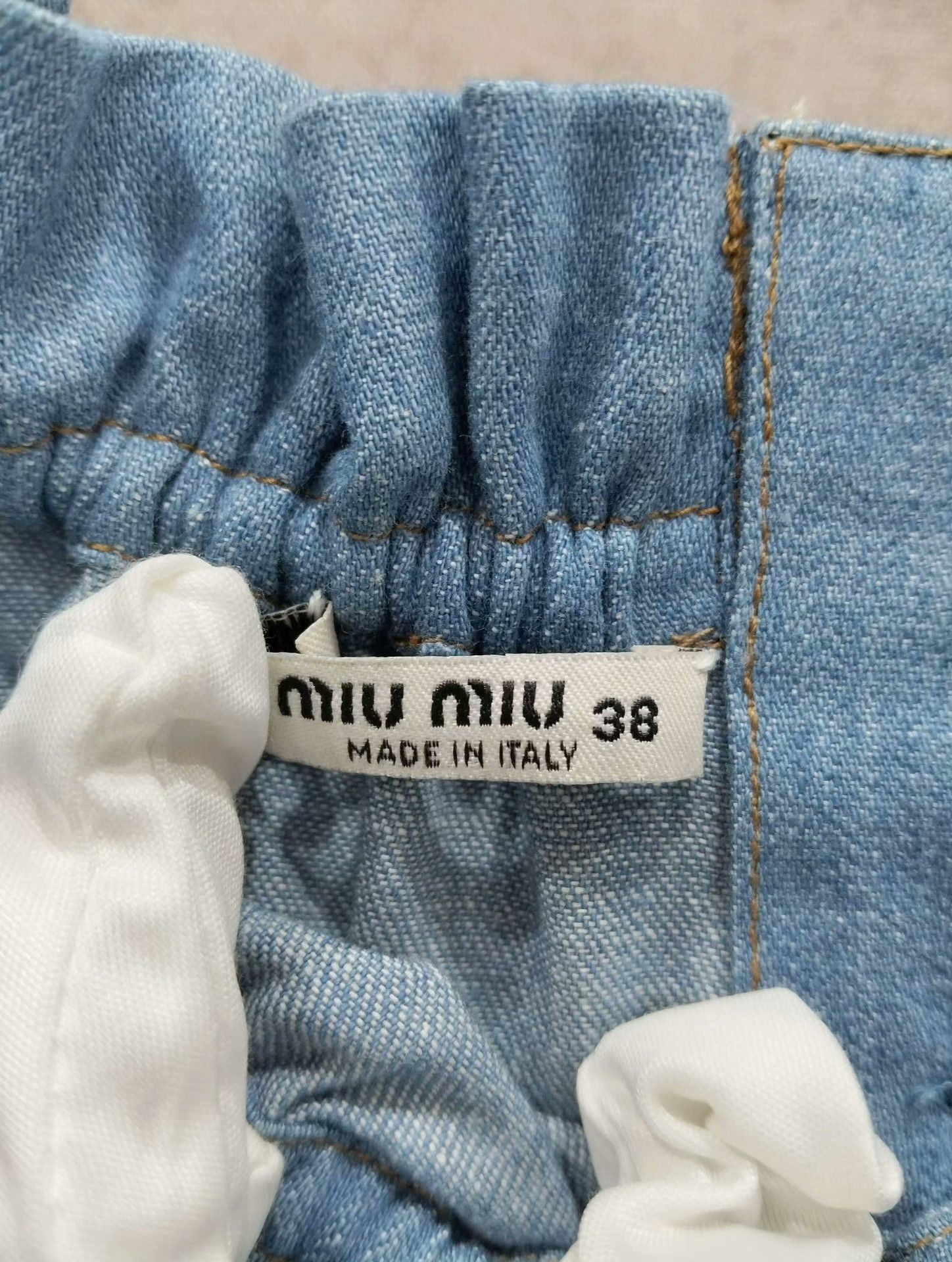 Miu Miu Miu Miu Denim Off-Shoulder Sweatshirt Size S / US 4 / IT 40 - 3 Thumbnail