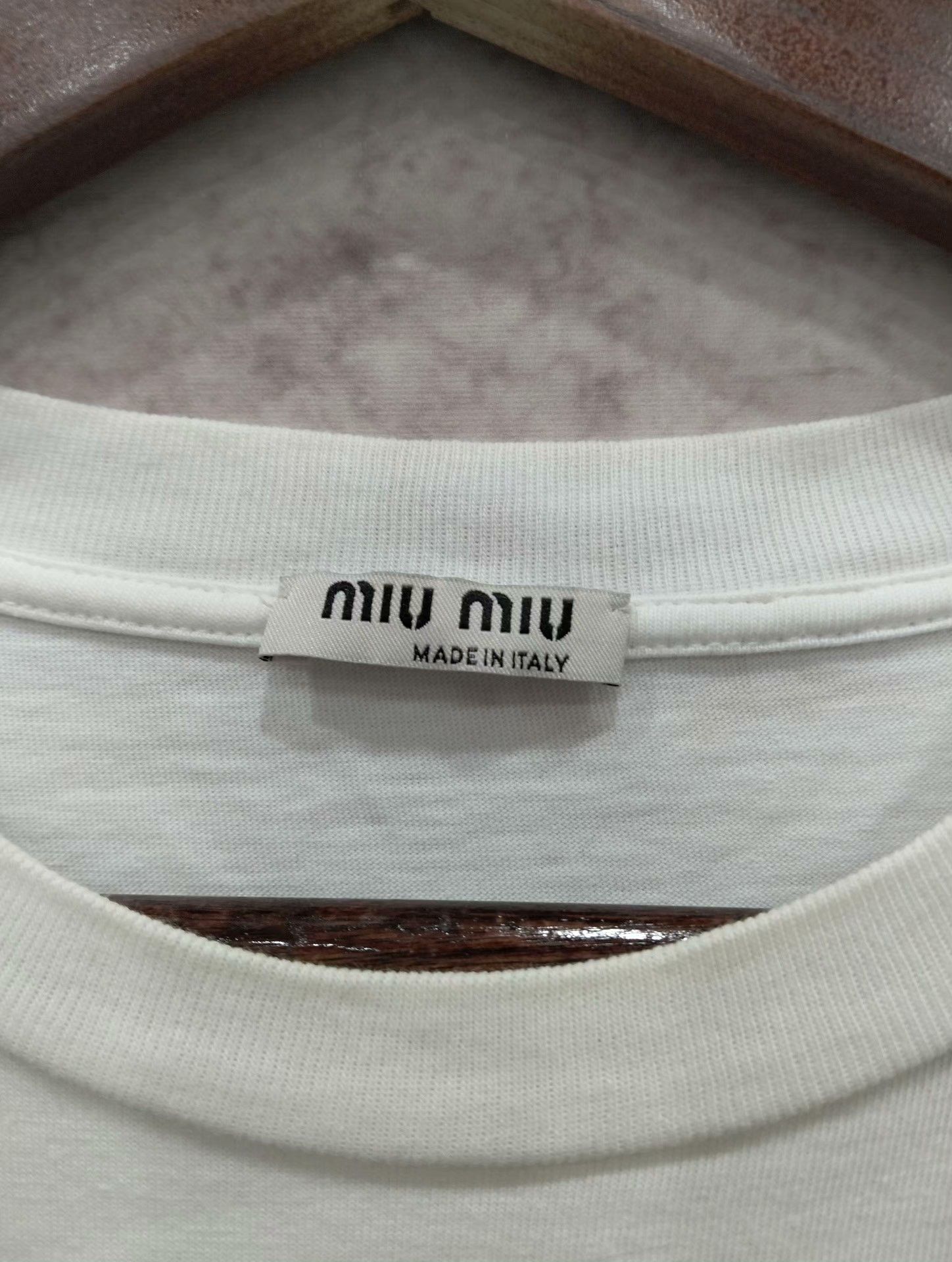 Miu Miu MIUMIU White T-shirt with Black Floral Graphic Size L / US 10 / IT 46 - 3 Thumbnail