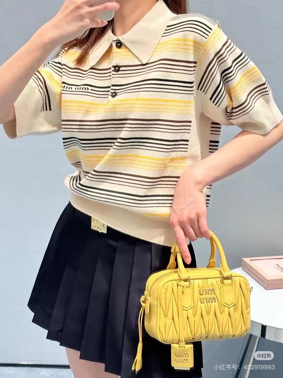 Miu Miu Miumiu Striped Knit Short-Sleeve Top Size S / US 4 / IT 40 - 8 Thumbnail