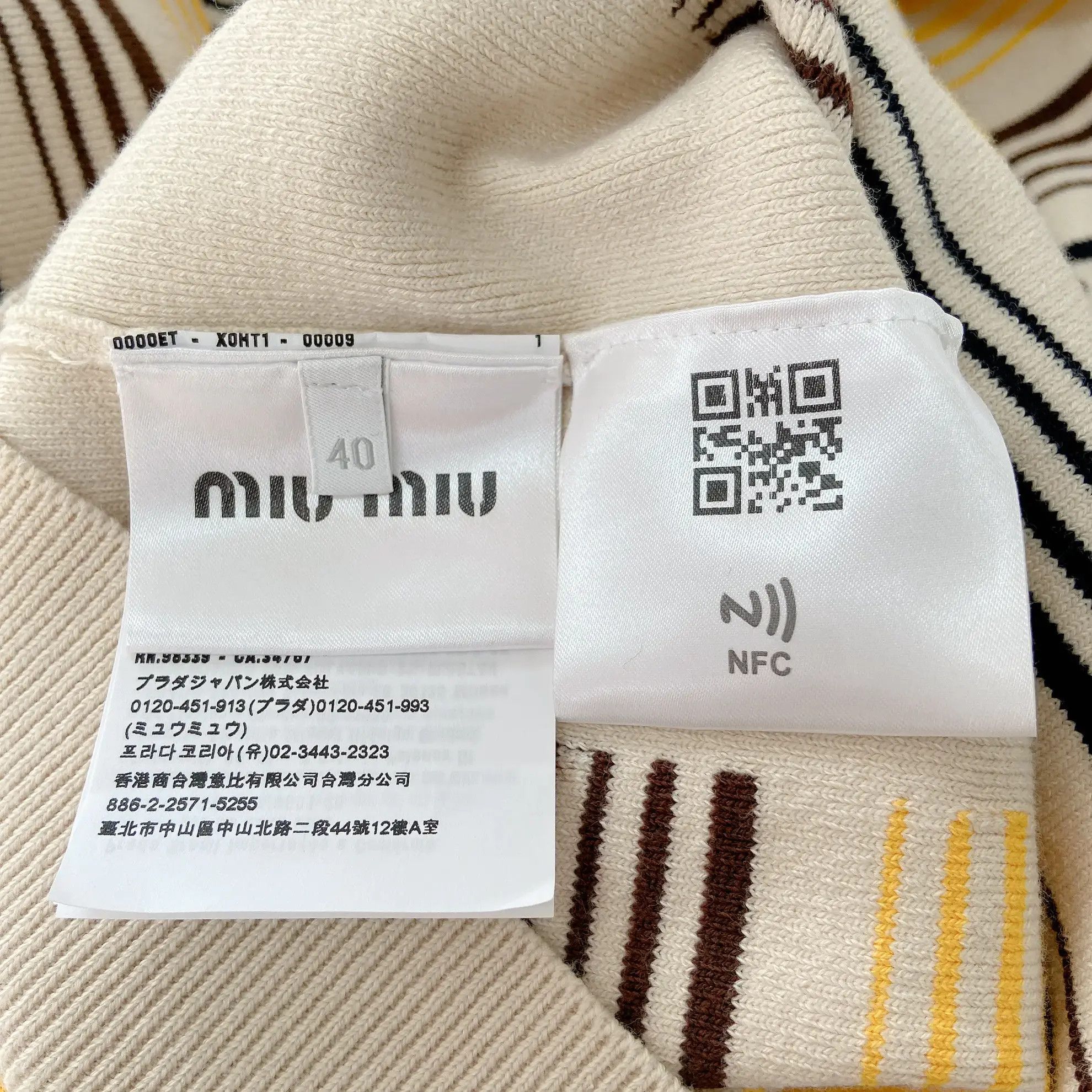 Miu Miu Miumiu Striped Knit Short-Sleeve Top Size S / US 4 / IT 40 - 6 Thumbnail
