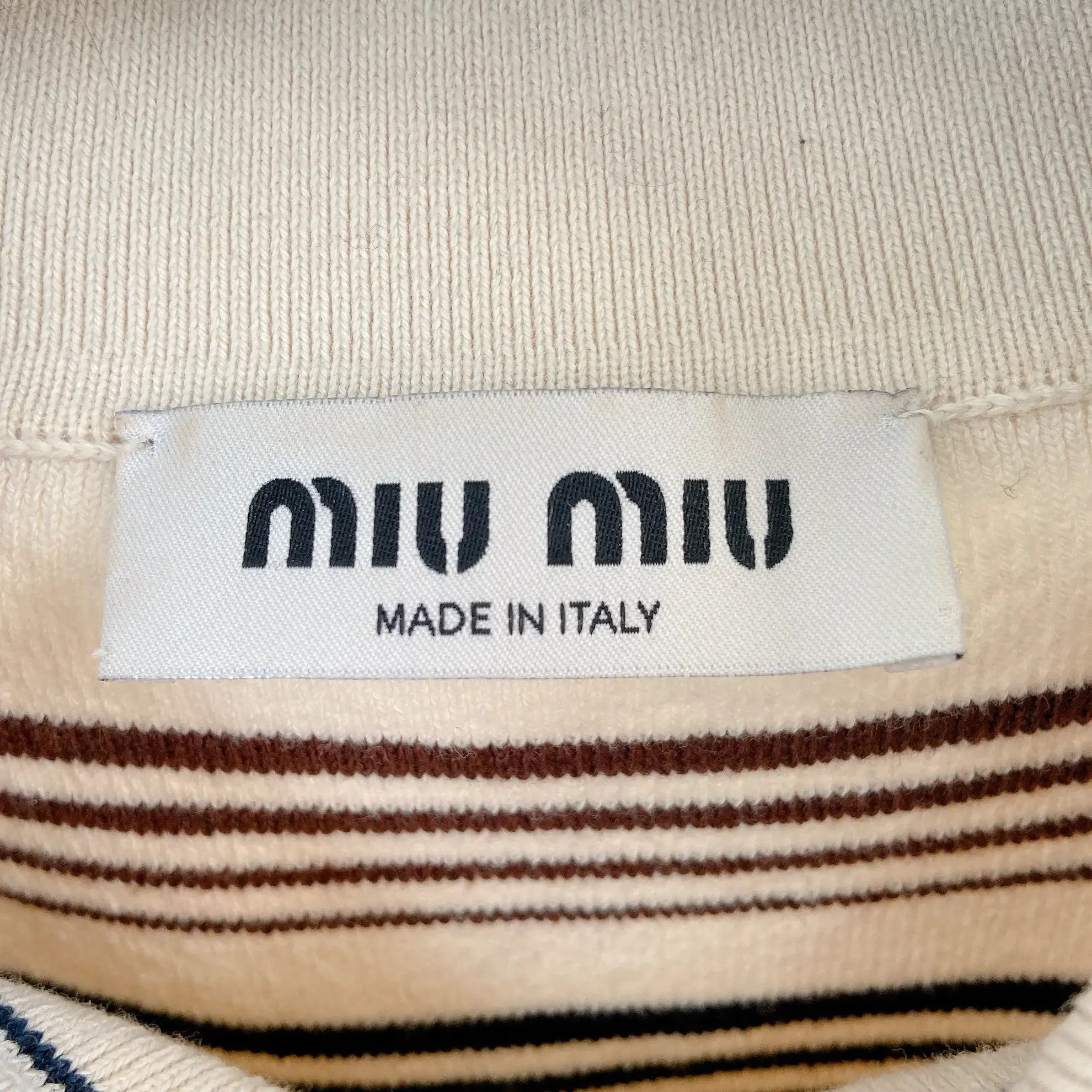 Miu Miu Miumiu Striped Knit Short-Sleeve Top Size S / US 4 / IT 40 - 5 Thumbnail