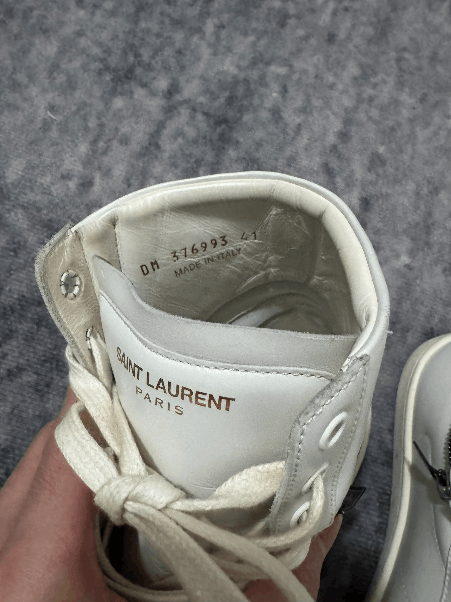 Saint Laurent Paris Saint Laurent White High-Top Zipper Sneakers Size US 8 / EU 41 - 5 Thumbnail