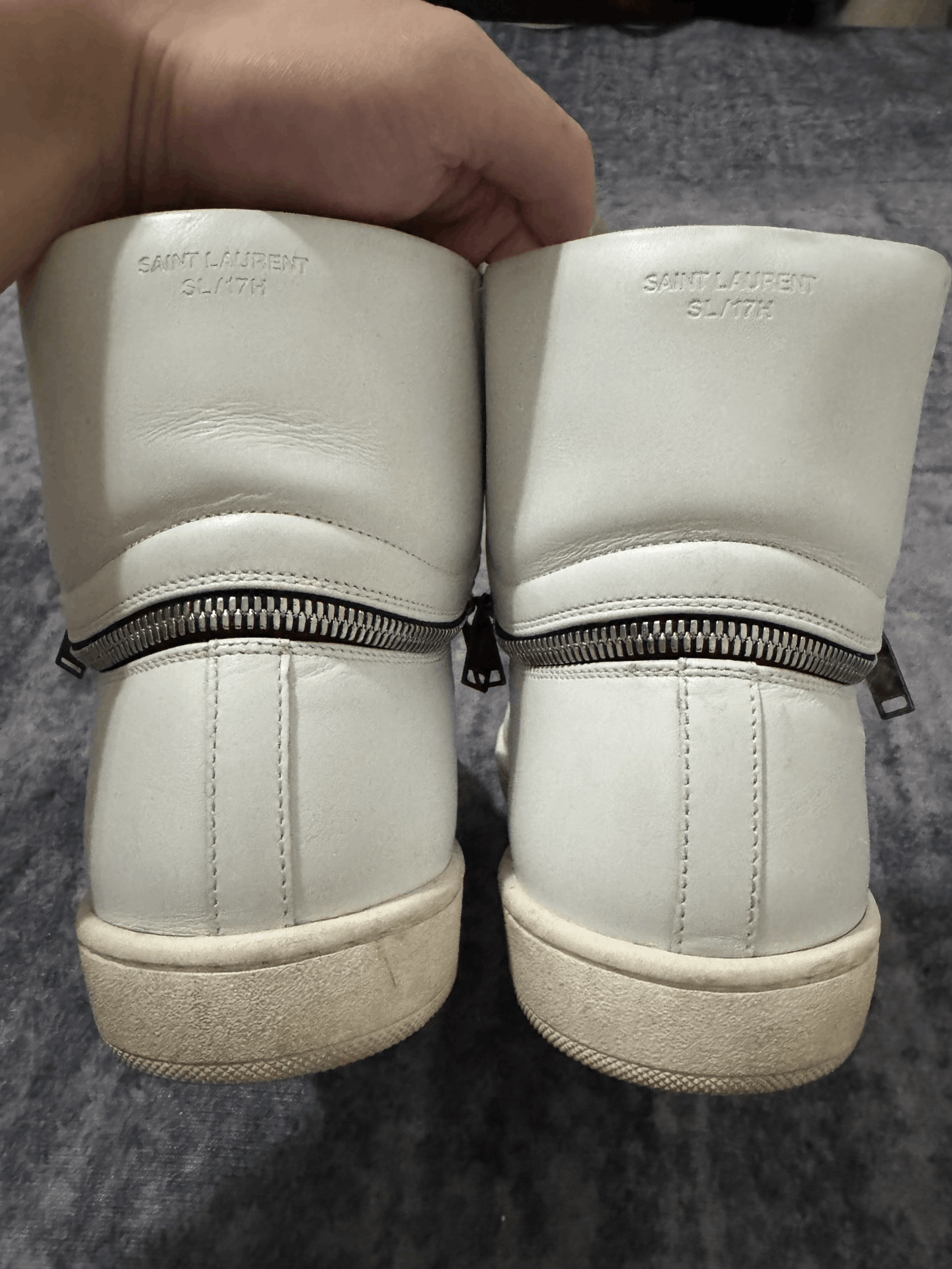 Saint Laurent Paris Saint Laurent White High-Top Zipper Sneakers Size US 8 / EU 41 - 6 Thumbnail