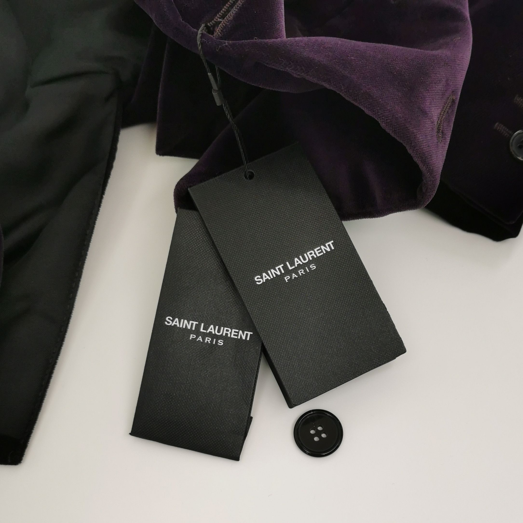 Saint Laurent Paris Saint Laurent Cotton Solid Lapel Button Long-Sleeve Coat Size US M / EU 48-50 / 2 - 8 Thumbnail