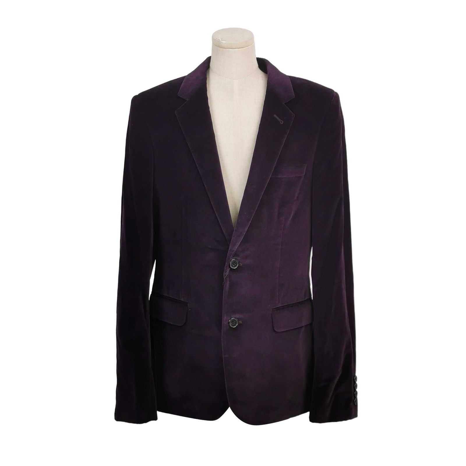 Saint Laurent Paris Saint Laurent Cotton Solid Lapel Button Long-Sleeve Coat Size US M / EU 48-50 / 2 - 4 Thumbnail