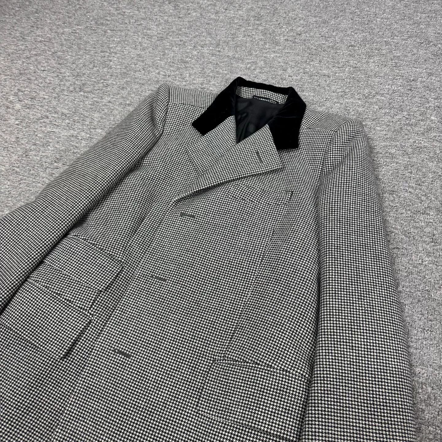 Balenciaga Balenciaga Long Houndstooth Wool Blazer Coat Size US S / EU 44-46 / 1 - 4 Thumbnail