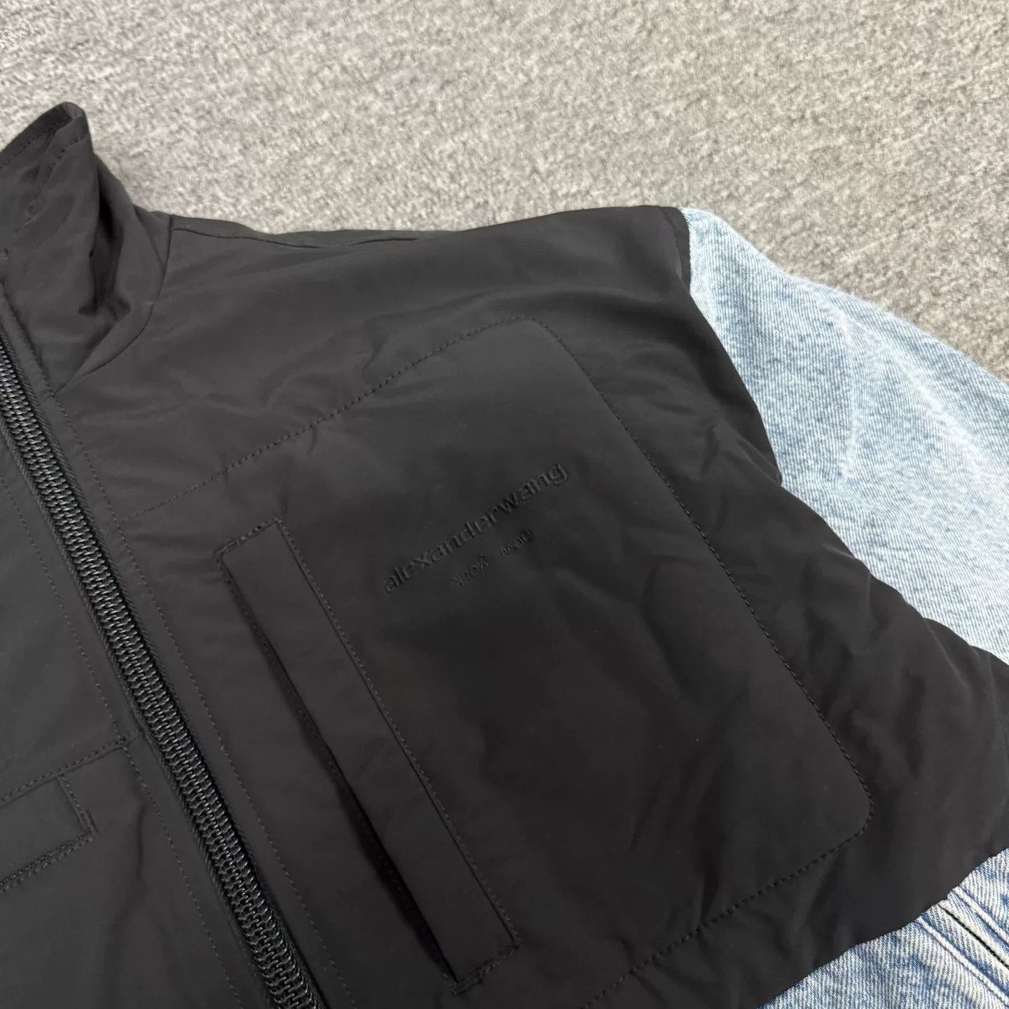 Alexander Wang Alexander Wang Denim-Nylon Stand Collar Zip Jacket Size XXS / US 00 / IT 34 - 5 Thumbnail