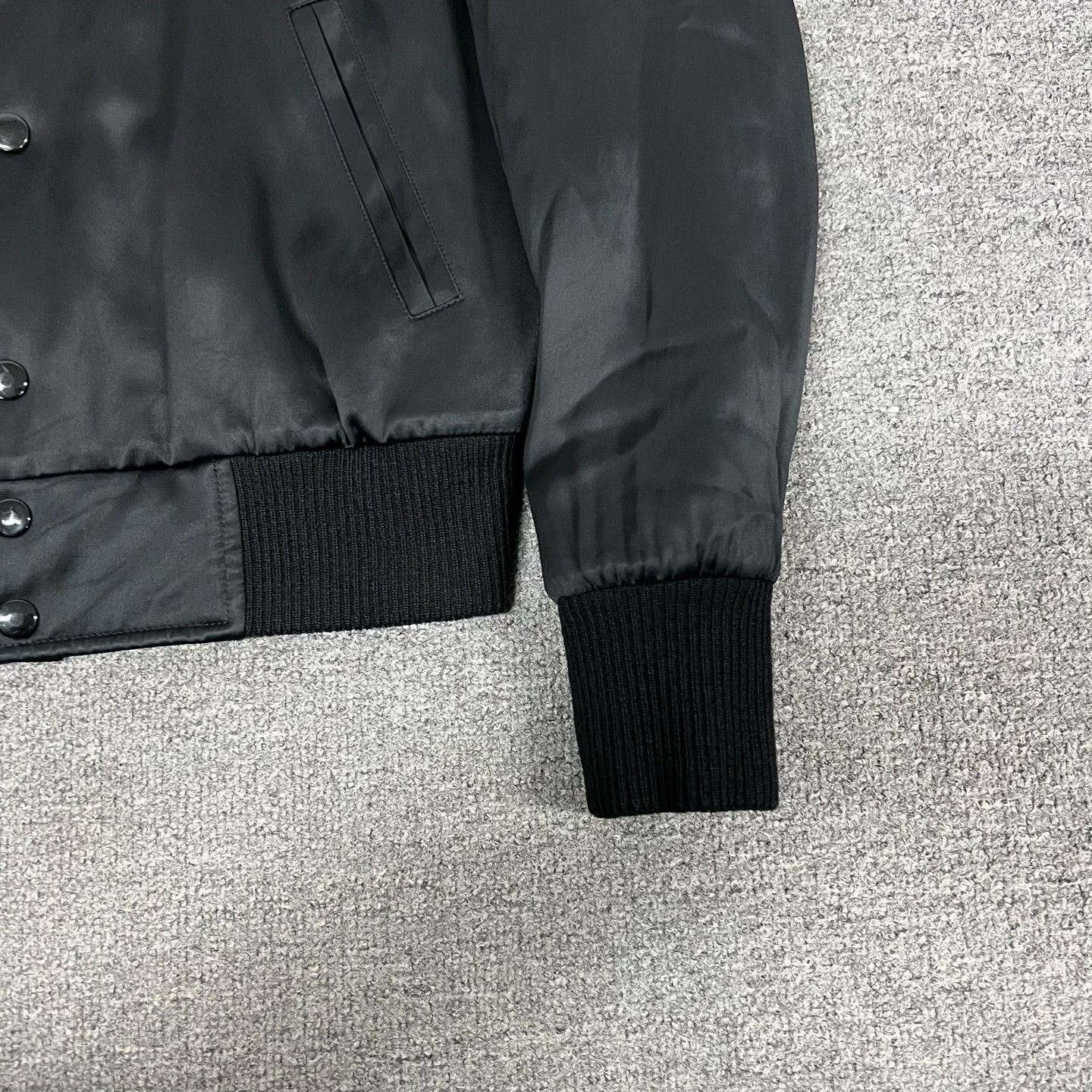 Saint Laurent Paris Saint Laurent Satin Diamante Collared Baseball Jacket Size XS / US 0-2 / IT 36-38 - 3 Thumbnail