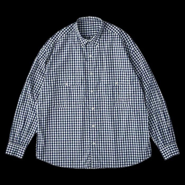 Porter Classic Porter Classic Roll Up Navy White Check Shirt Size US M / EU 48-50 / 2 - 5 Thumbnail