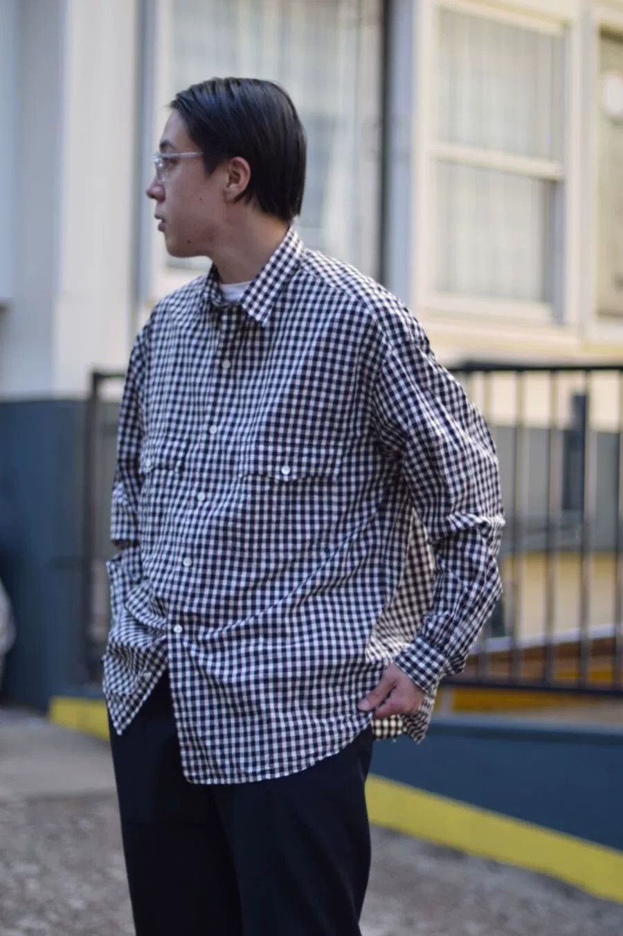 Porter Classic Porter Classic Roll Up Navy White Check Shirt Size US M / EU 48-50 / 2 - 6 Thumbnail