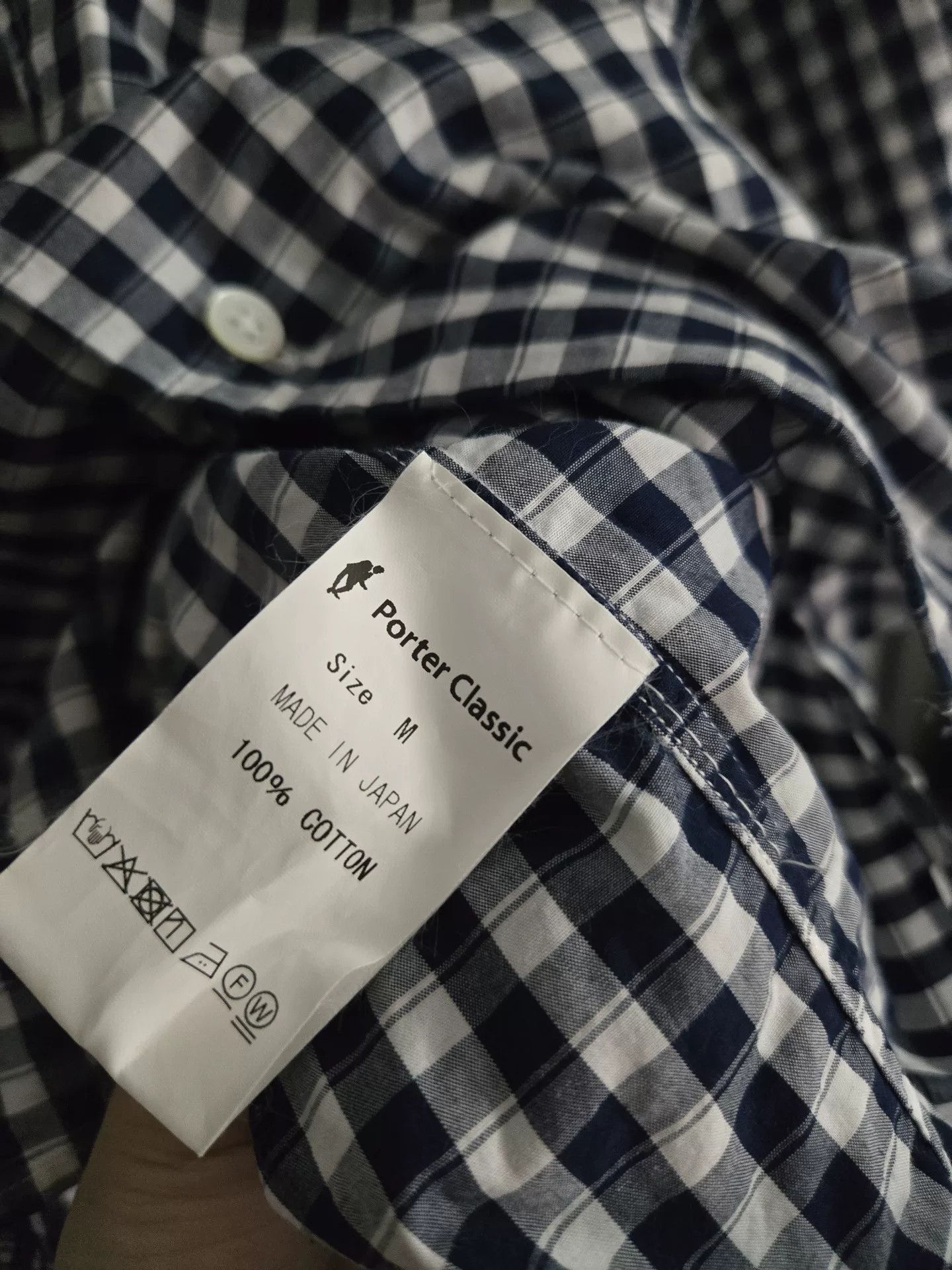 Porter Classic Porter Classic Roll Up Navy White Check Shirt Size US M / EU 48-50 / 2 - 4 Thumbnail