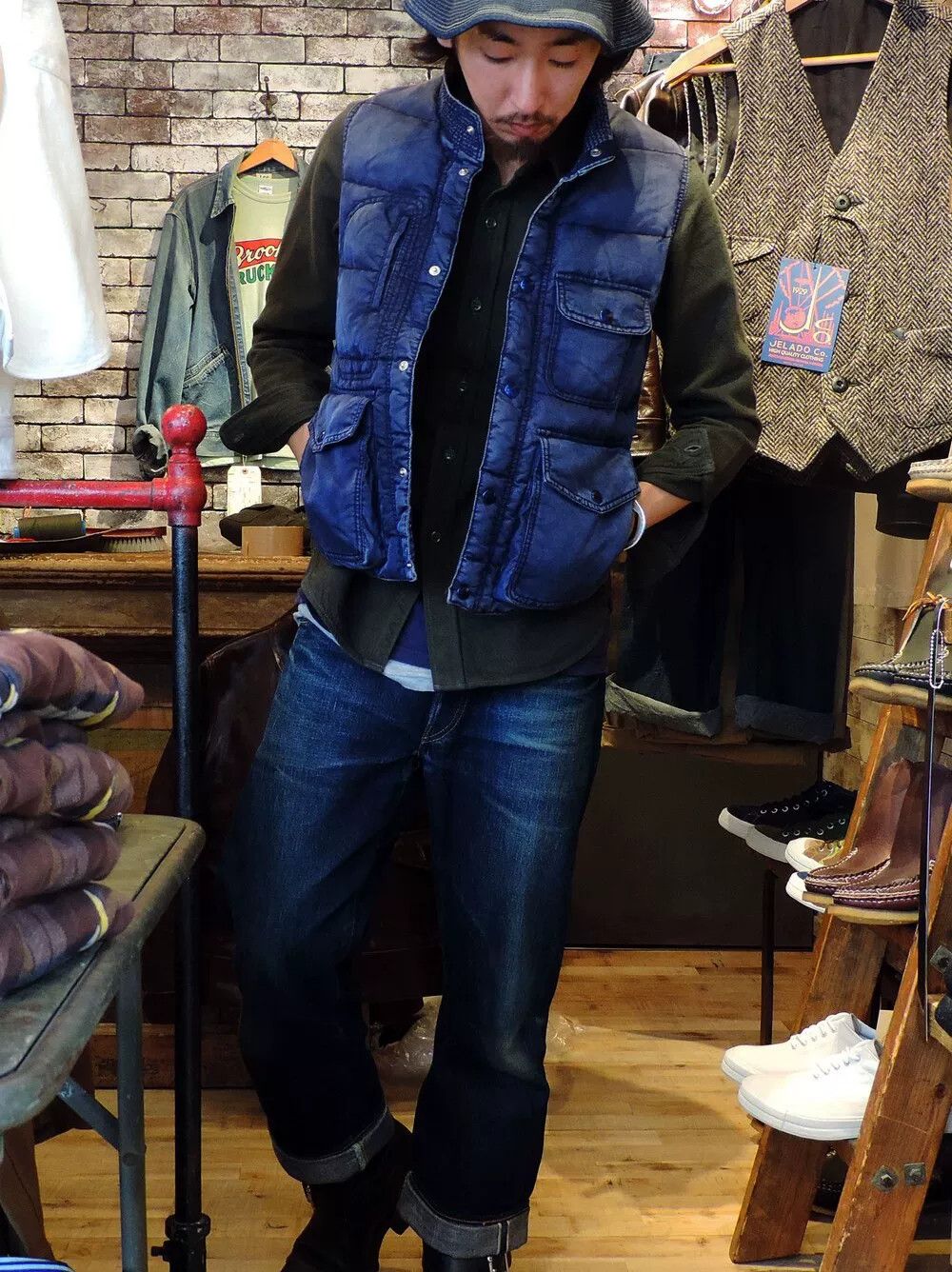 Porter Classic Porter Classic Indigo Dyed Nylon Down Vest Size US M / EU 48-50 / 2 - 6 Thumbnail