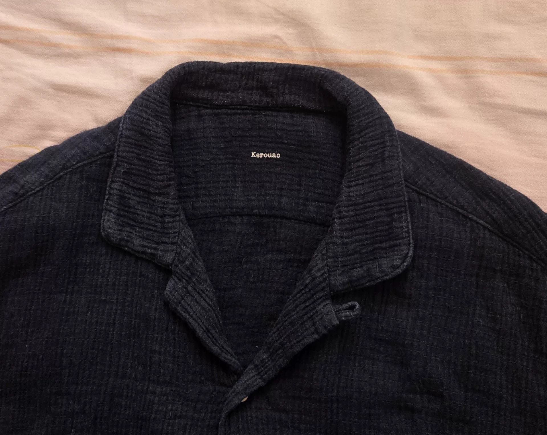 Porter Classic Porter Classic Indigo Sashiko Short-Sleeve Shirt Size US L / EU 52-54 / 3 - 5 Thumbnail