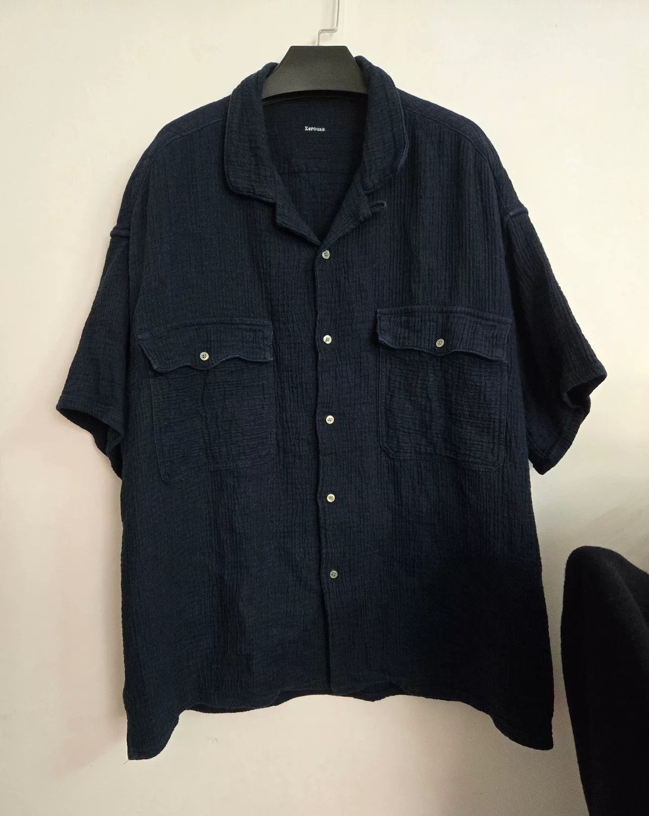 Porter Classic Porter Classic Indigo Sashiko Short-Sleeve Shirt Size US L / EU 52-54 / 3 - 2 Thumbnail