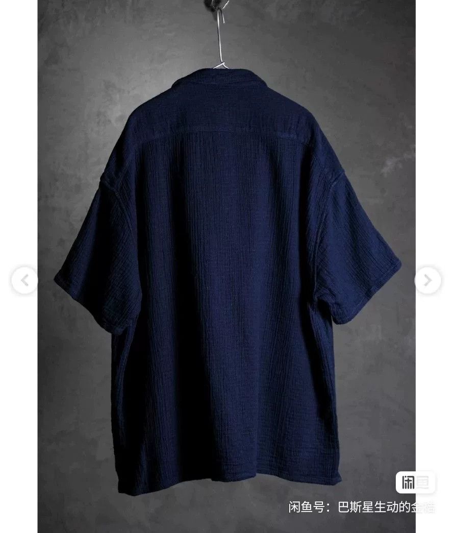 Porter Classic Porter Classic Indigo Sashiko Short-Sleeve Shirt Size US L / EU 52-54 / 3 - 6 Thumbnail