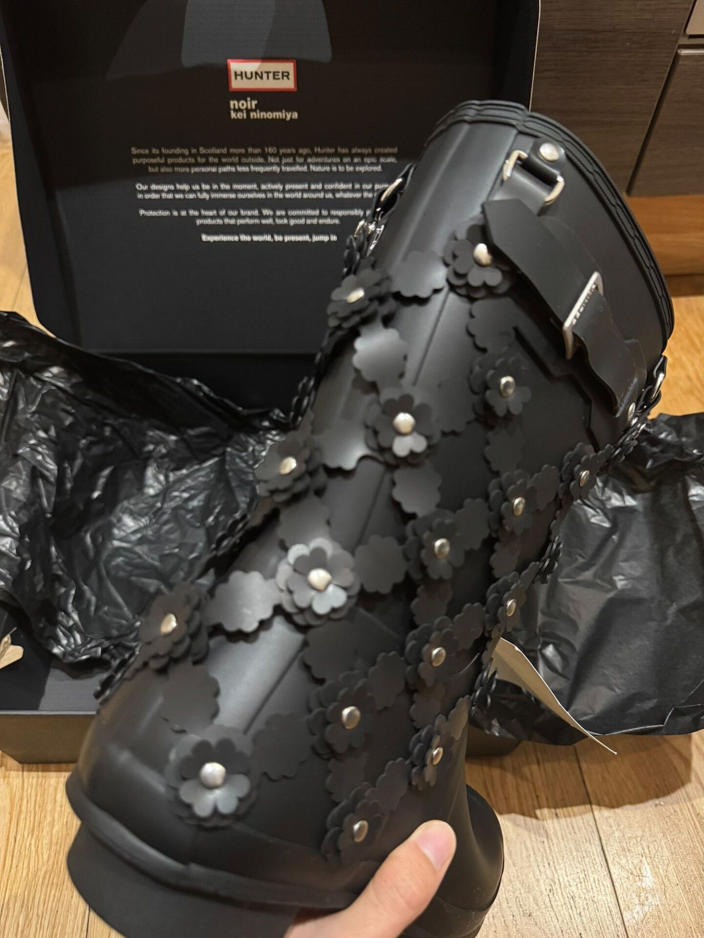 Noir Kei Ninomiya Noir Kei Ninomiya x Hunter Harness Flower Heeled Boots Size US 11 / IT 41 - 4 Thumbnail