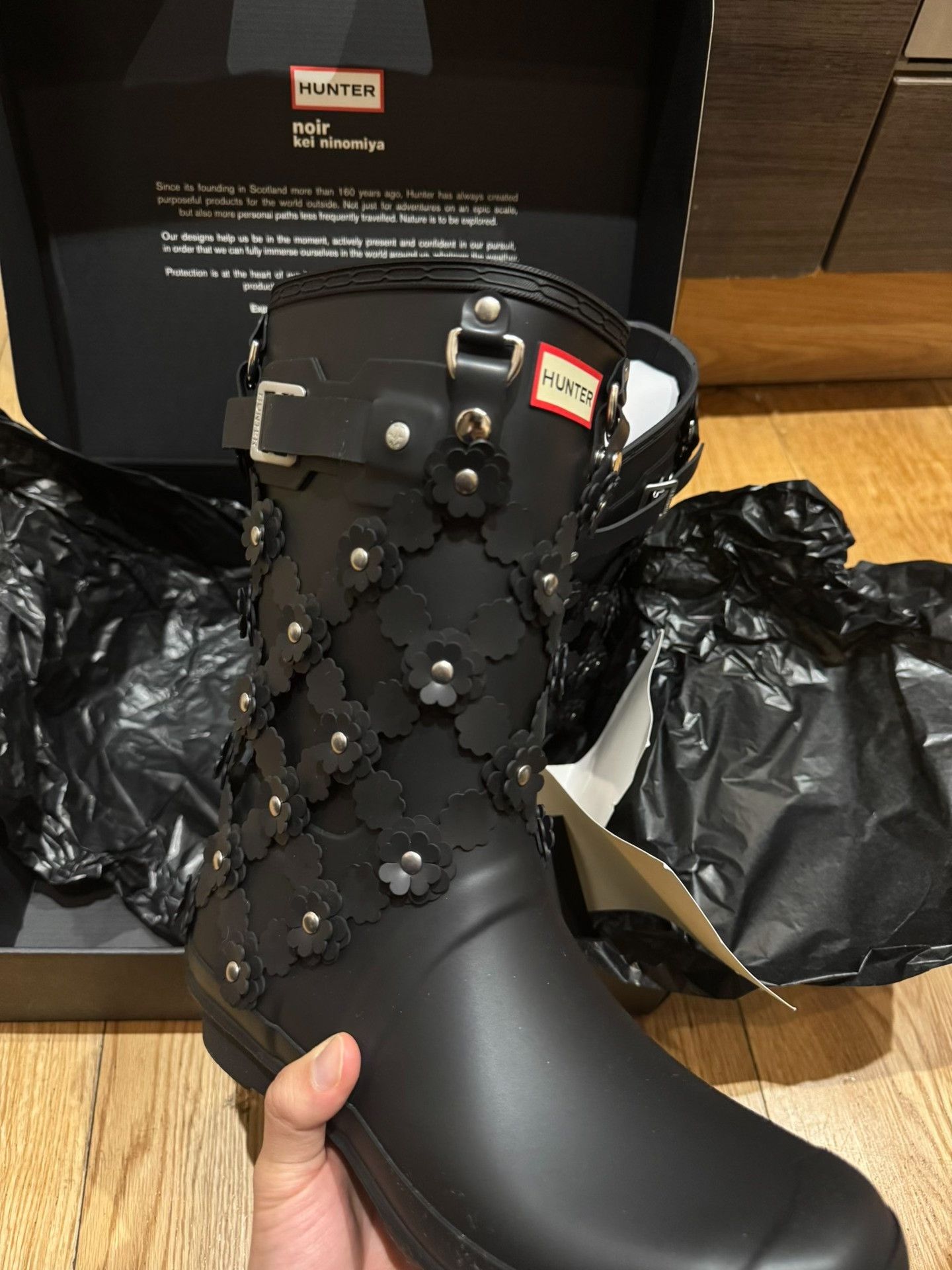 Noir Kei Ninomiya Noir Kei Ninomiya x Hunter Harness Flower Heeled Boots Size US 11 / IT 41 - 3 Thumbnail