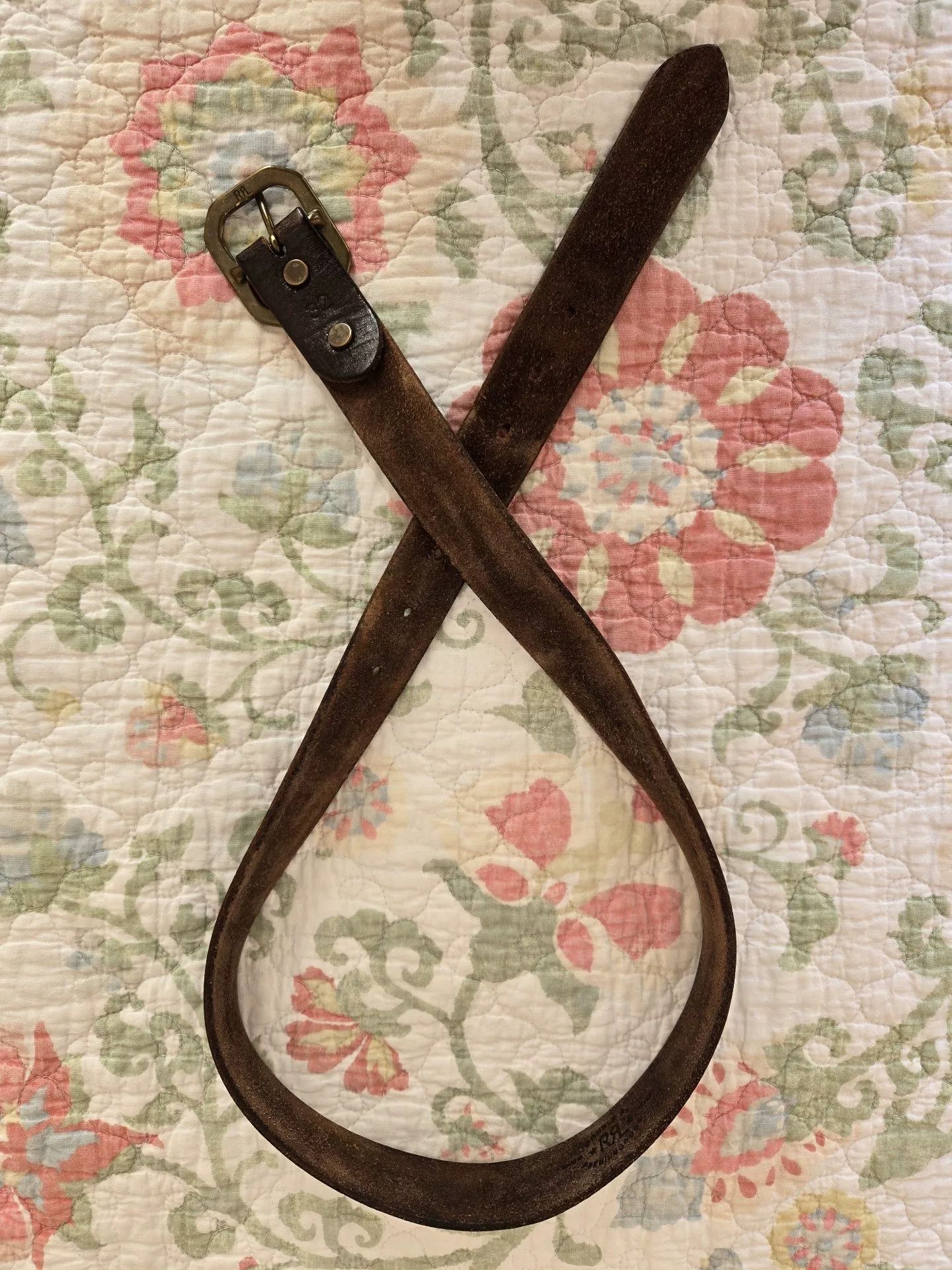 RRL Ralph Lauren RRL W32 Octagonal Buckle Cracked Belt Size ONE SIZE - 2 Thumbnail