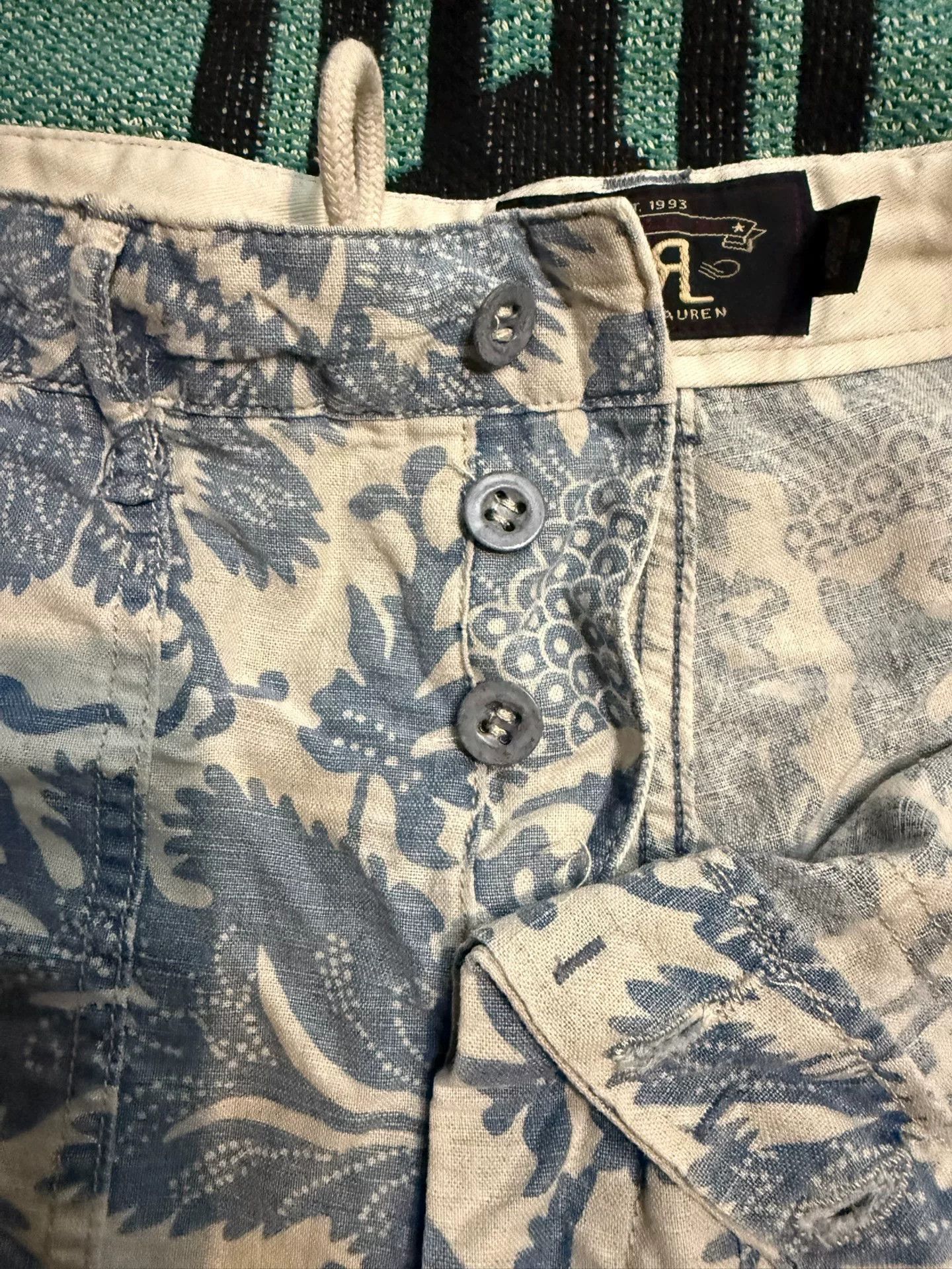 RRL Ralph Lauren RRL Vintage Floral Print Cotton-Linen Shorts Size US 32 / EU 48 - 4 Thumbnail
