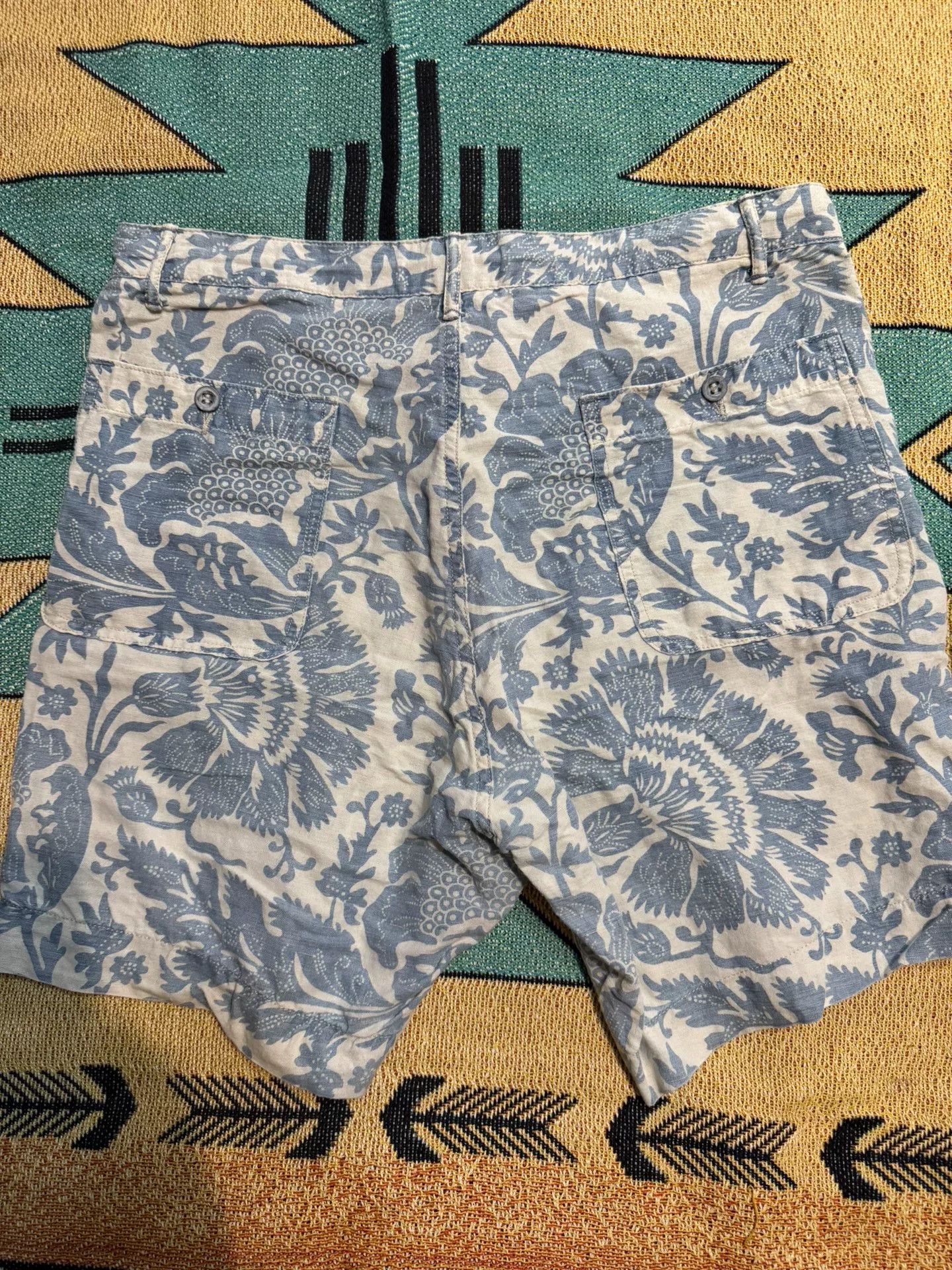 RRL Ralph Lauren RRL Vintage Floral Print Cotton-Linen Shorts Size US 32 / EU 48 - 2 Thumbnail