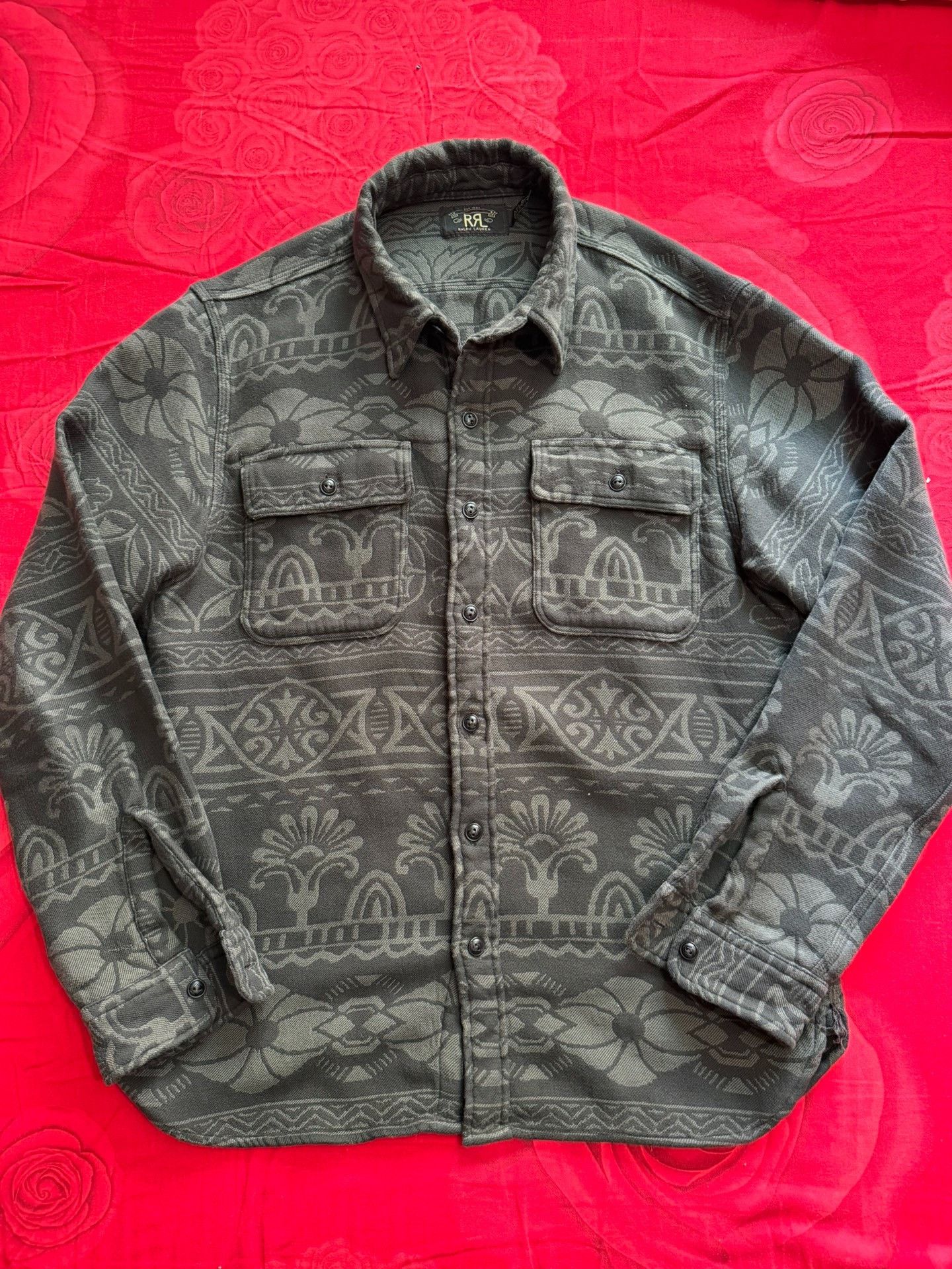 RRL Ralph Lauren RRL 2026 Spring Jacquard Cotton Work Shirt Size US M / EU 48-50 / 2 - 5 Thumbnail