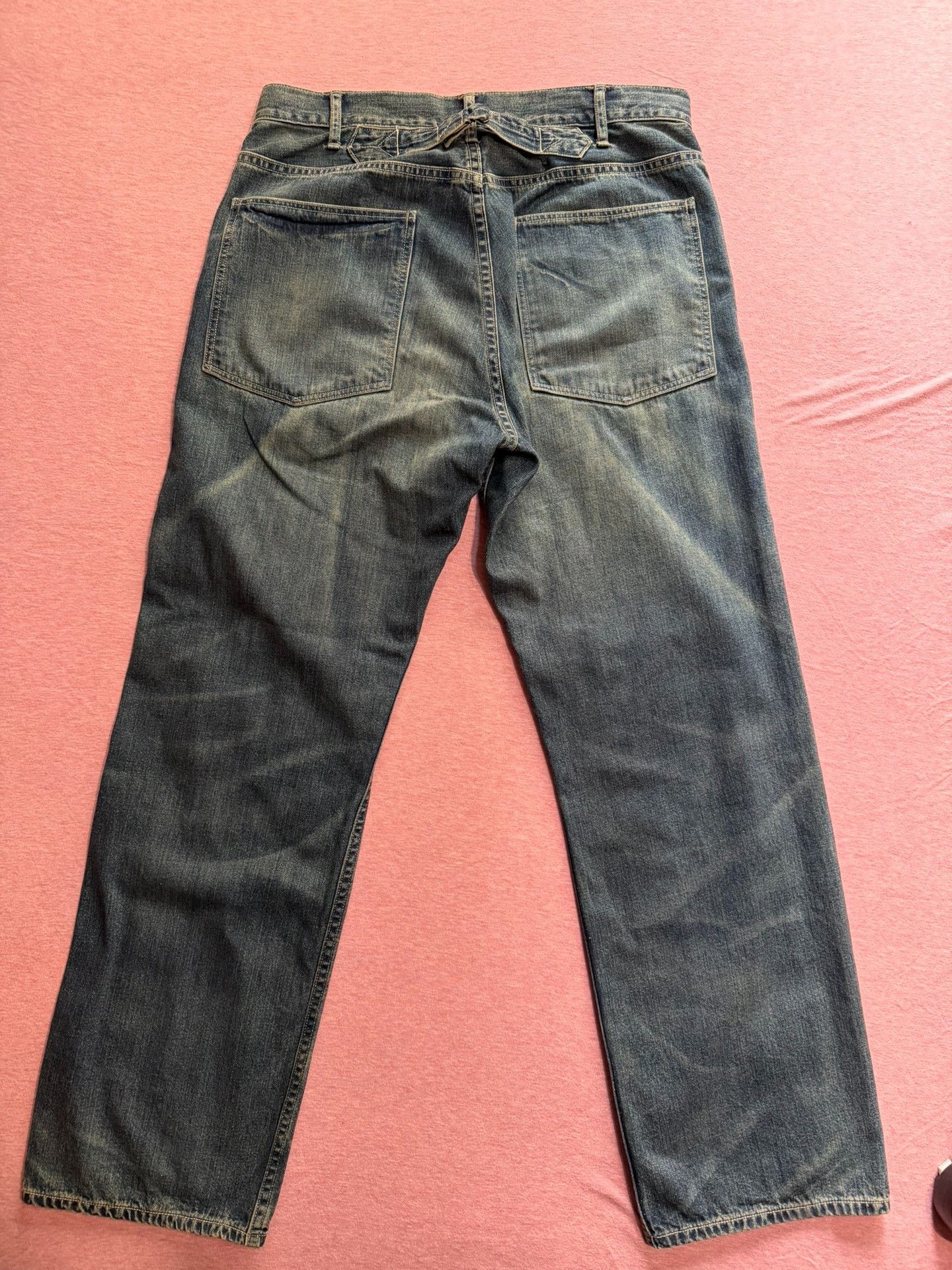 RRL Ralph Lauren RRL Mid-High Waist Heavy Wash Denim Cargo Pants Size US 30 / EU 46 - 3 Thumbnail