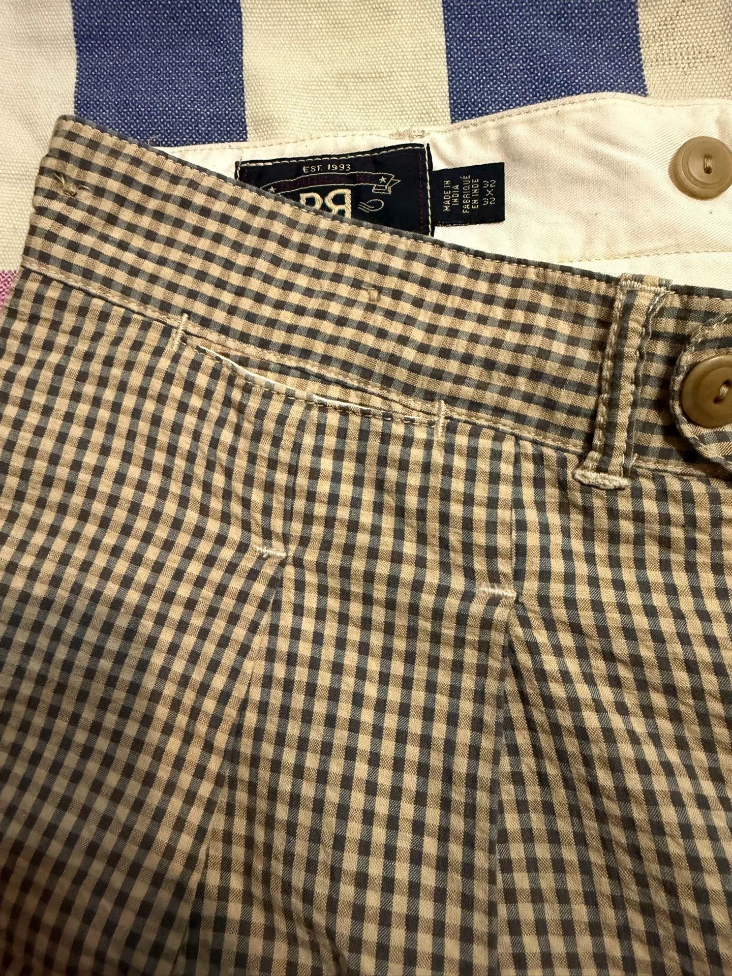 RRL Ralph Lauren RRL Seersucker Double Pleat Casual Pants Size US 32 / EU 48 - 4 Thumbnail