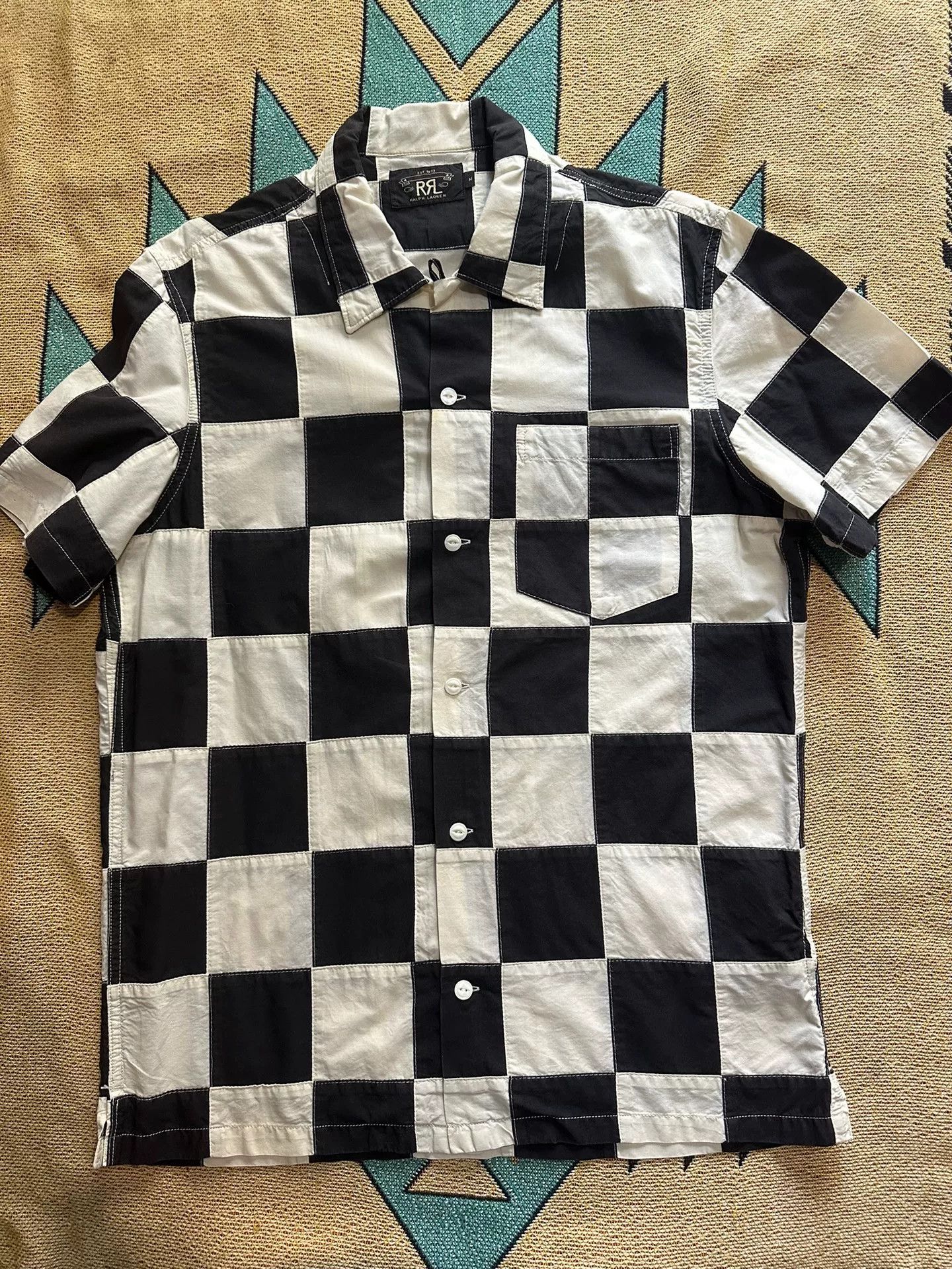 RRL Ralph Lauren RRL Vintage Checkered Patchwork Shirt Size US M / EU 48-50 / 2 - 2 Thumbnail