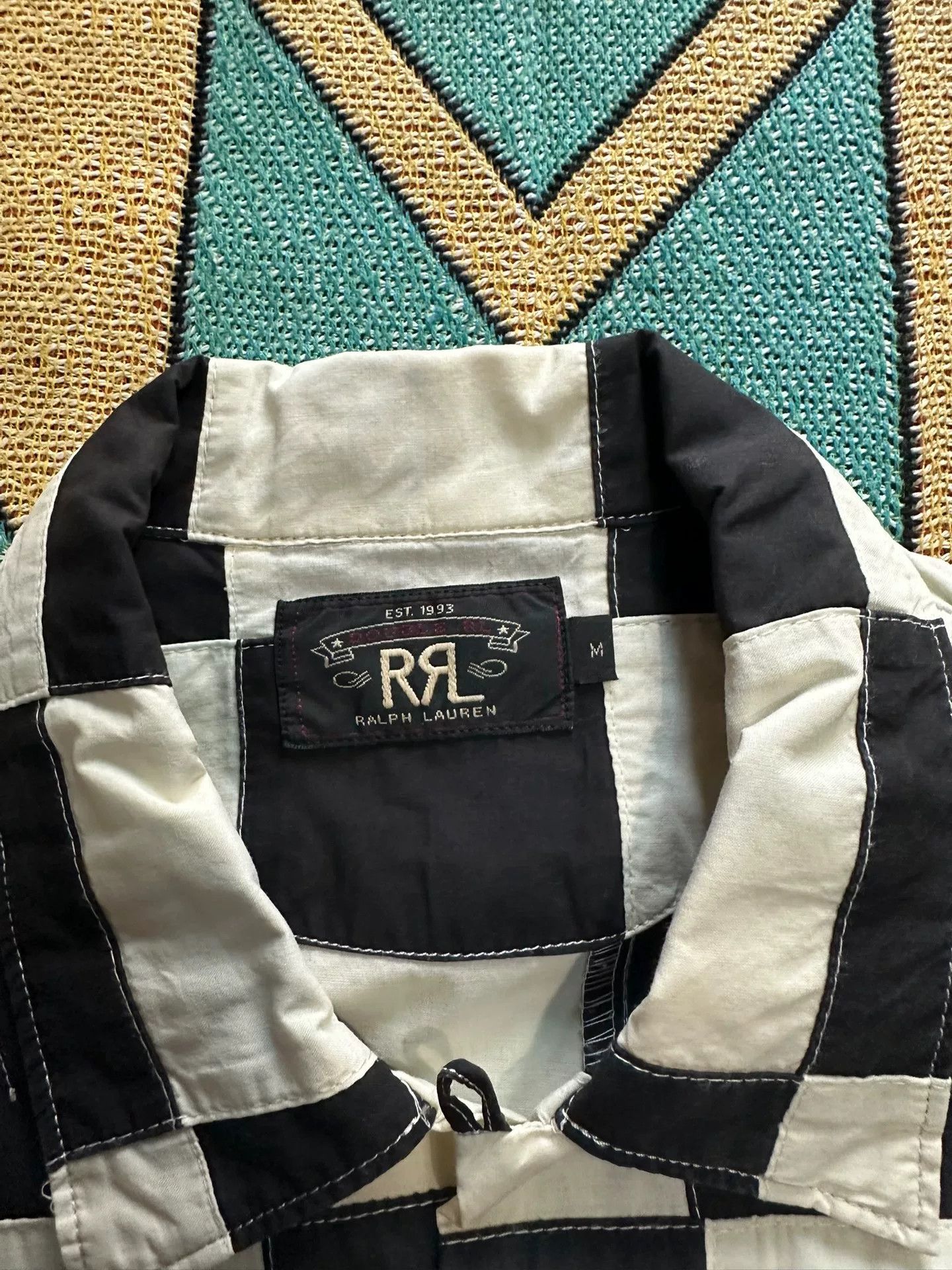 RRL Ralph Lauren RRL Vintage Checkered Patchwork Shirt Size US M / EU 48-50 / 2 - 9 Thumbnail