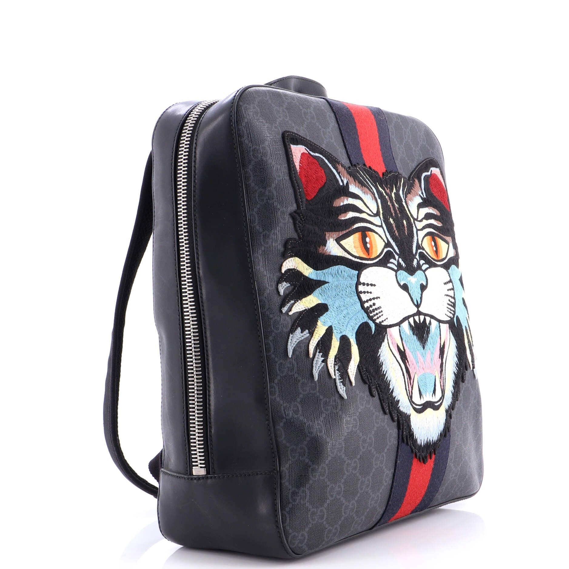 Gucci Angry Cat Web Backpack Size ONE SIZE - 2 Thumbnail