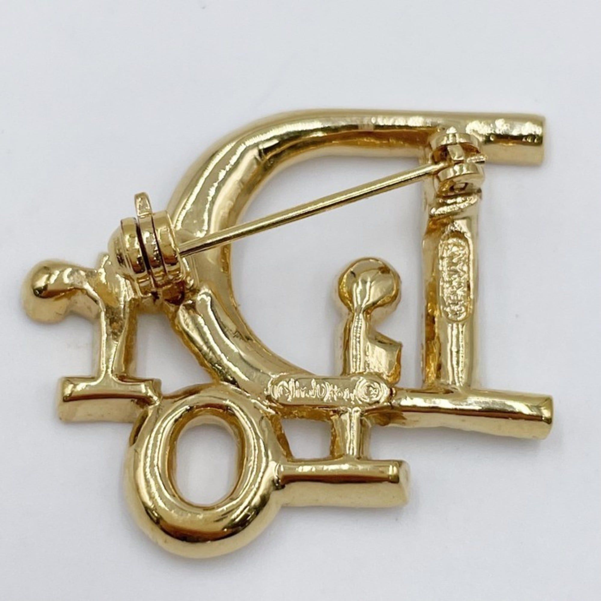 Dior Christian Dior Brooch Gold Metal Rhinestone Women's Size ONE SIZE - 2 Thumbnail