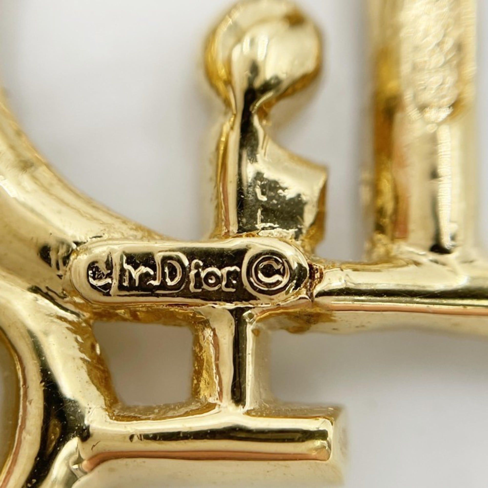 Dior Christian Dior Brooch Gold Metal Rhinestone Women's Size ONE SIZE - 3 Thumbnail