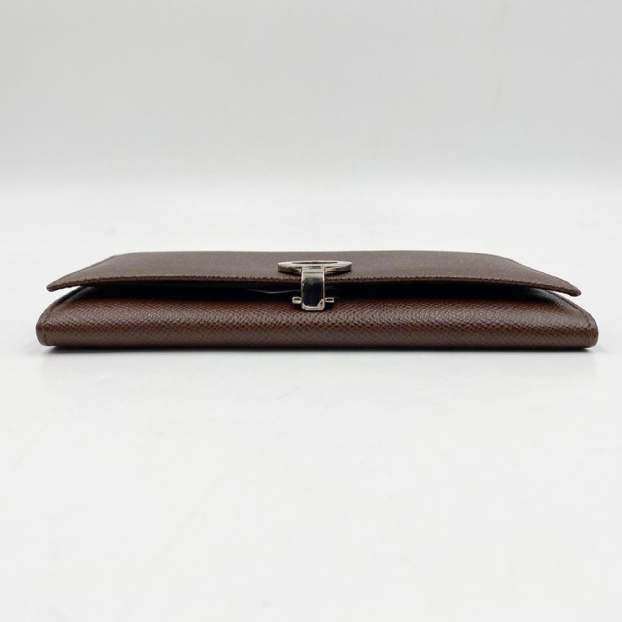 Bvlgari BVLGARI Bulgari 282526 Brown Leather Bi-fold Long Wallet with Clip for Men and Women Size ONE SIZE - 3 Thumbnail
