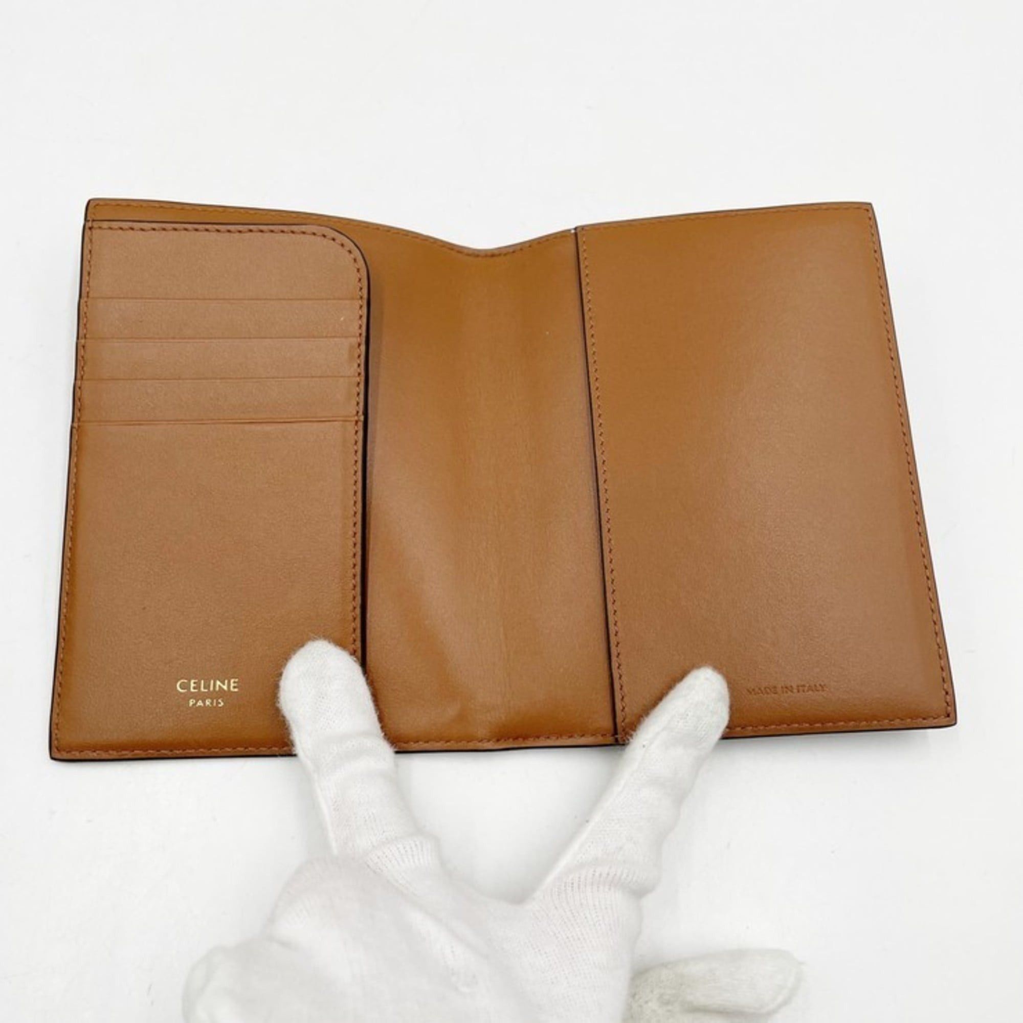 Celine Celine Passport Case Card Triomphe 4M3432AK1 Black x Tan Canvas Men's Women's Size ONE SIZE - 6 Thumbnail