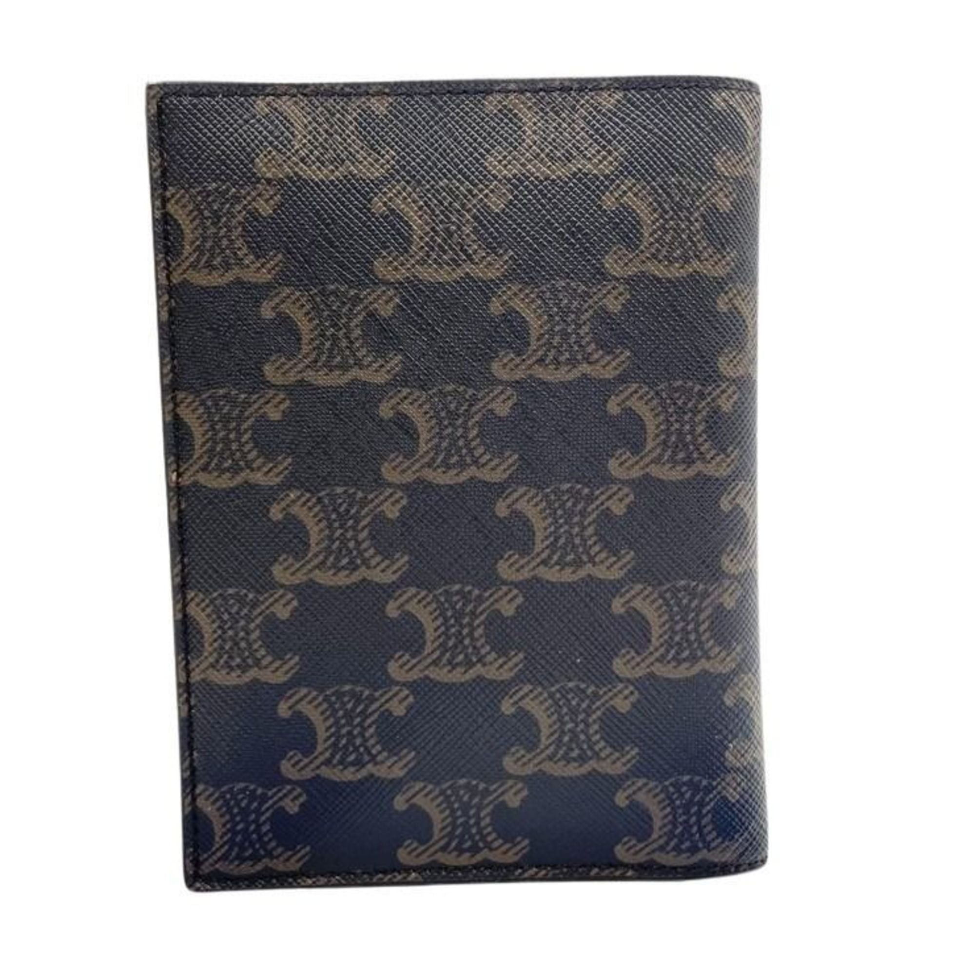 Celine Celine Passport Case Card Triomphe 4M3432AK1 Black x Tan Canvas Men's Women's Size ONE SIZE - 2 Thumbnail
